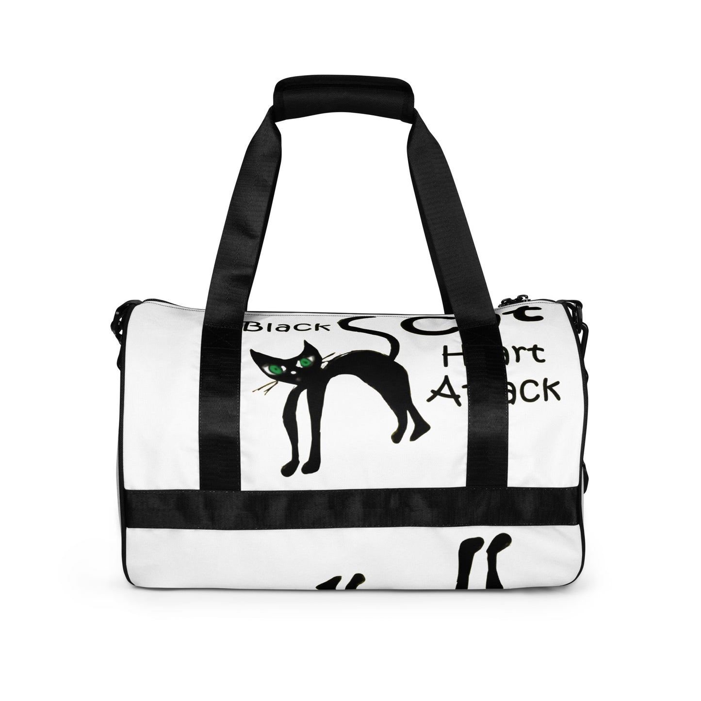Black Cat Heart Attack All-over print gym bag