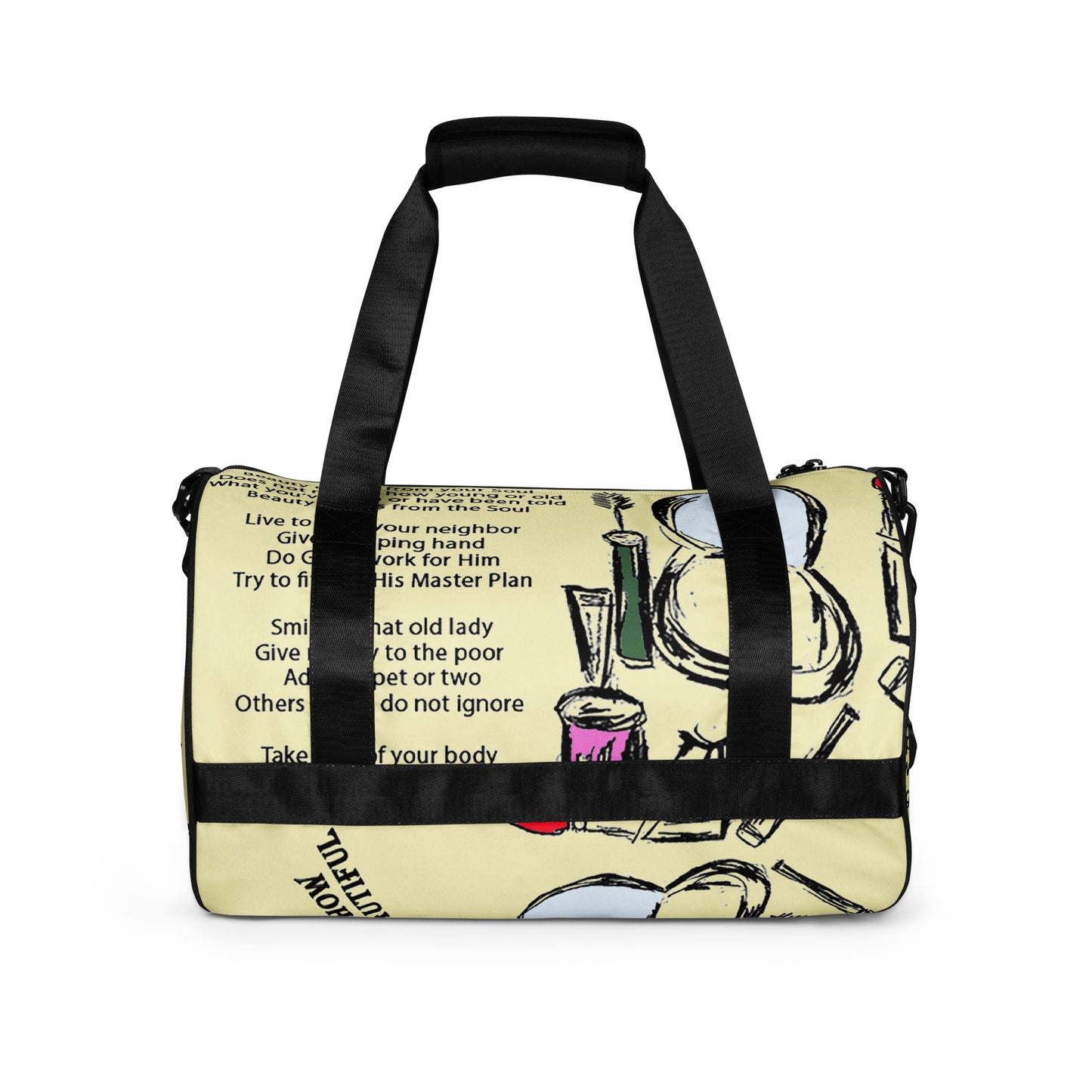 Tell Me How To Be Beautiful All-over print gym bag