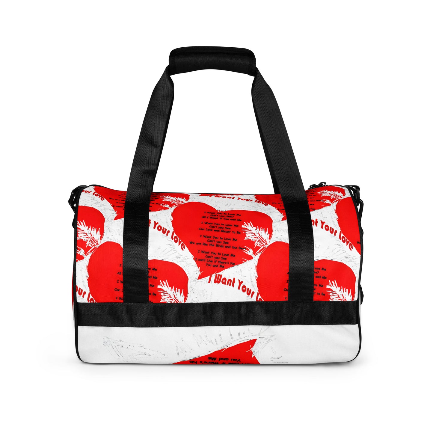 I Want Your Love All-over print gym bag