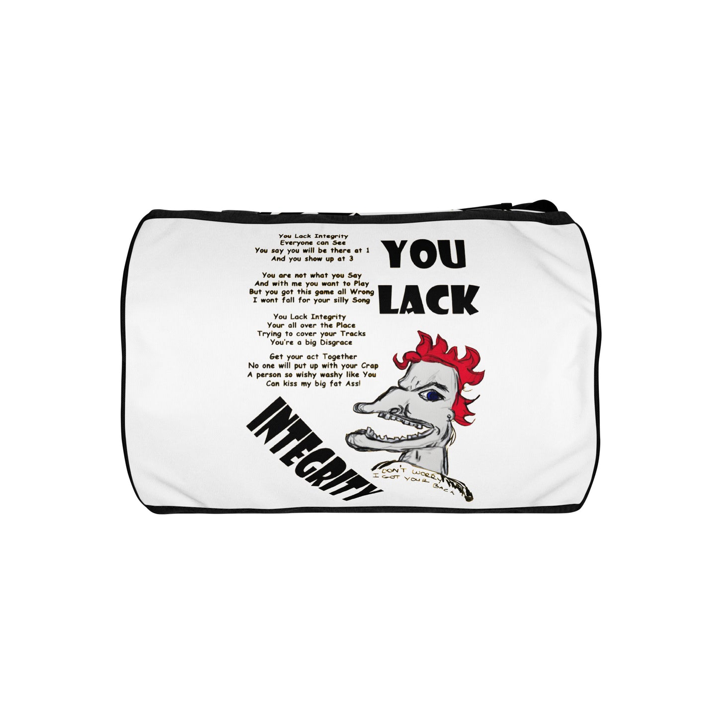 You Lack Integrity All-over print gym bag