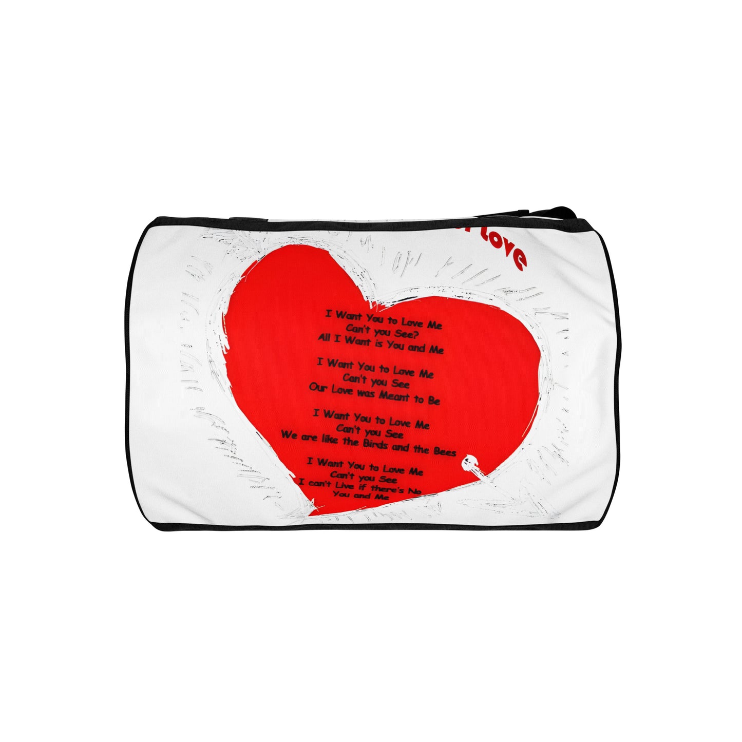 I Want Your Love All-over print gym bag