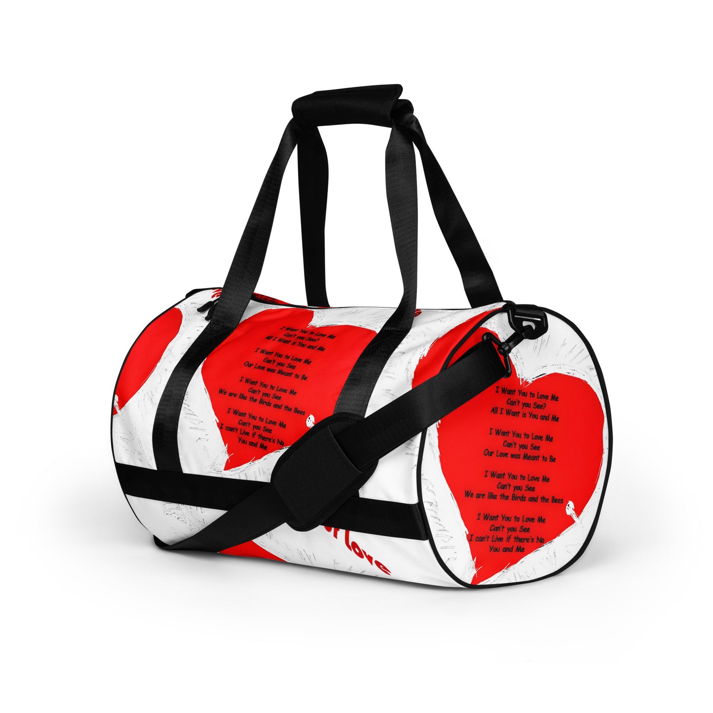 I Want Your Love All-over print gym bag