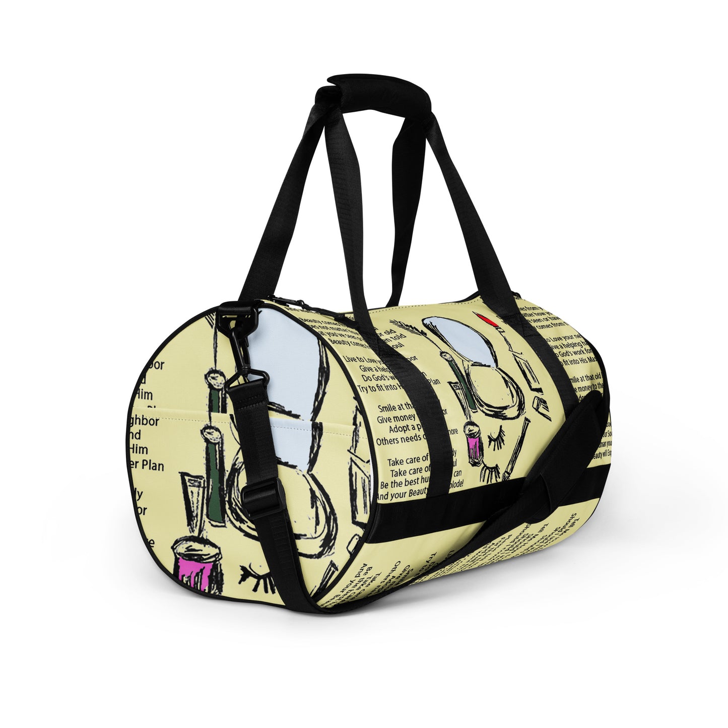 Tell Me How To Be Beautiful All-over print gym bag