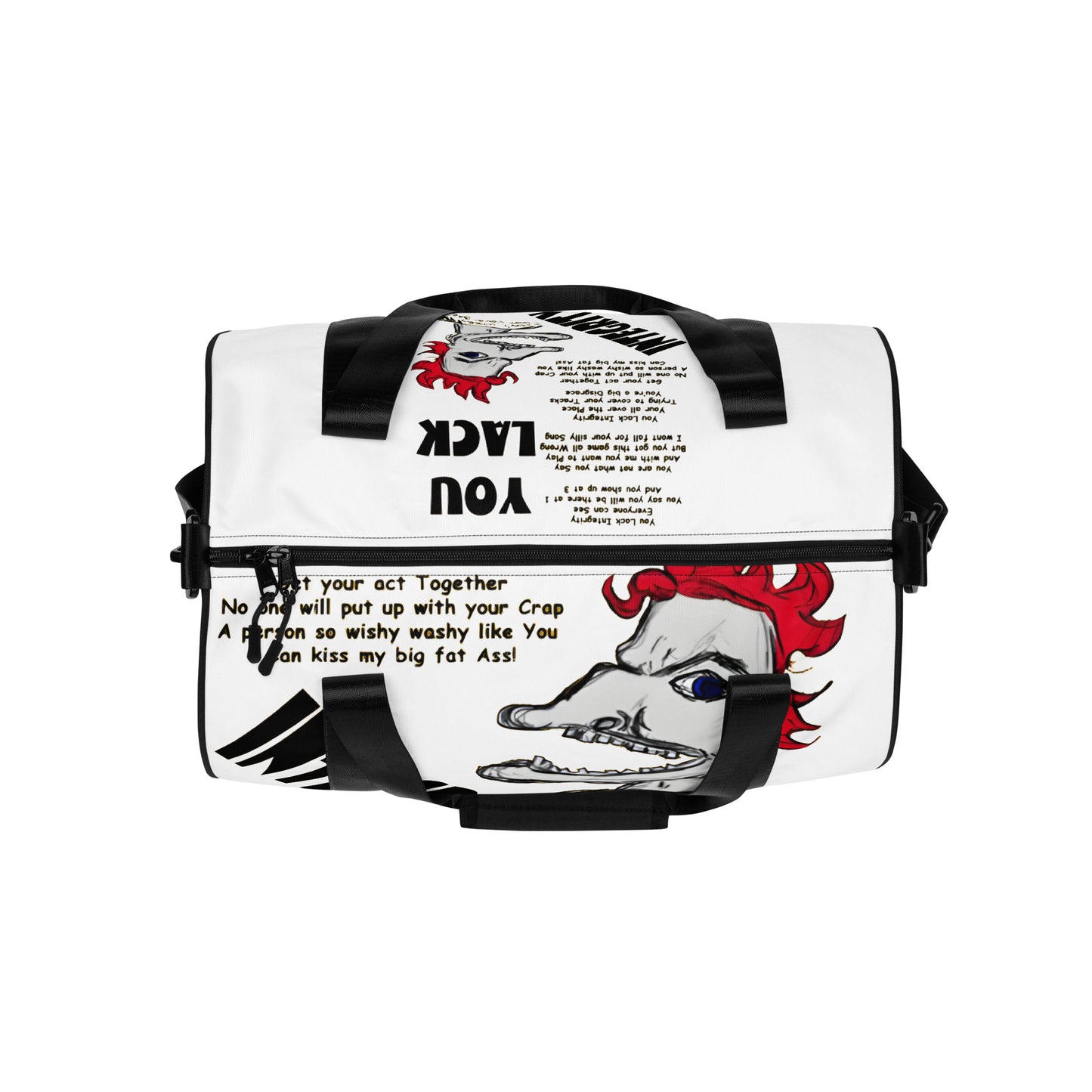 You Lack Integrity All-over print gym bag