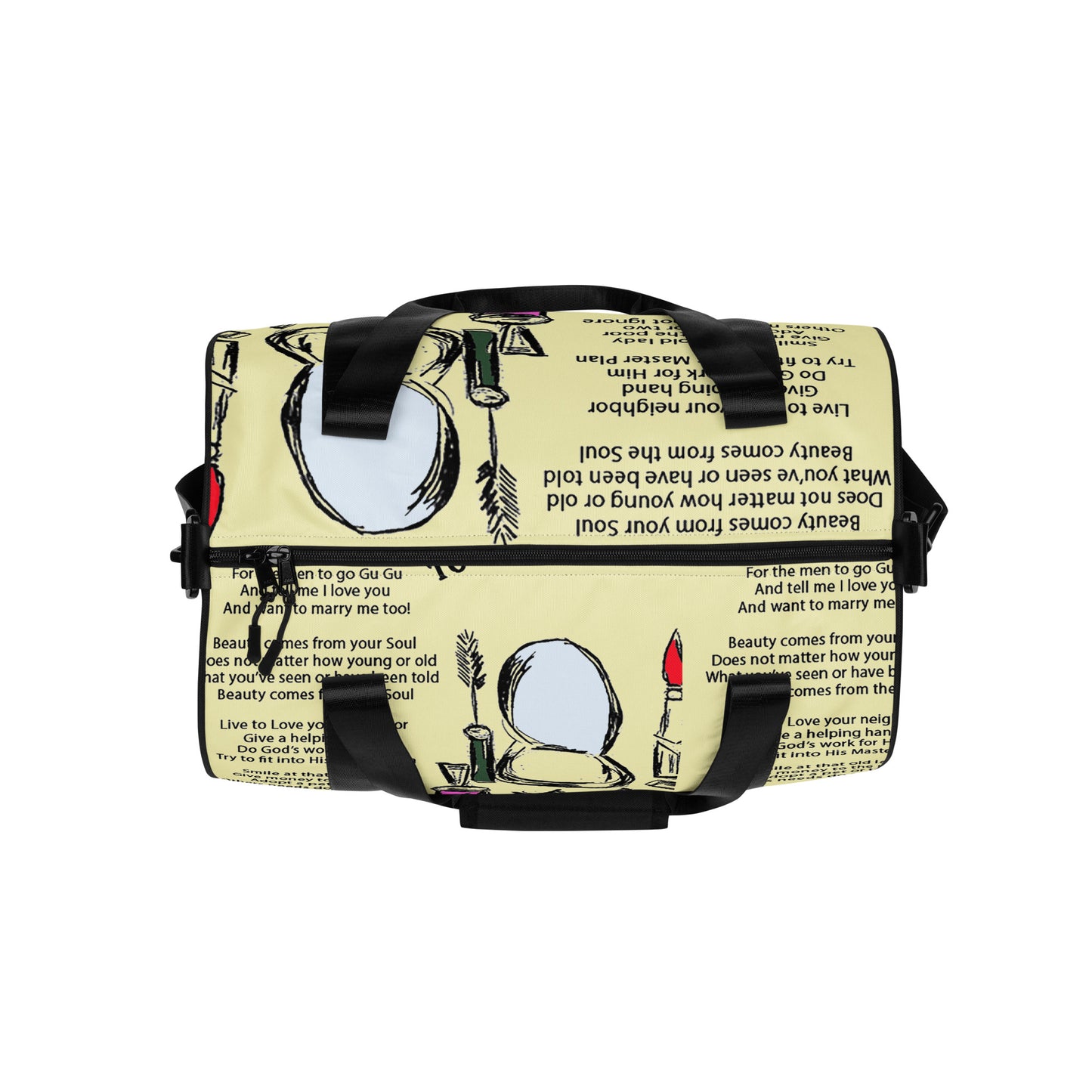 Tell Me How To Be Beautiful All-over print gym bag