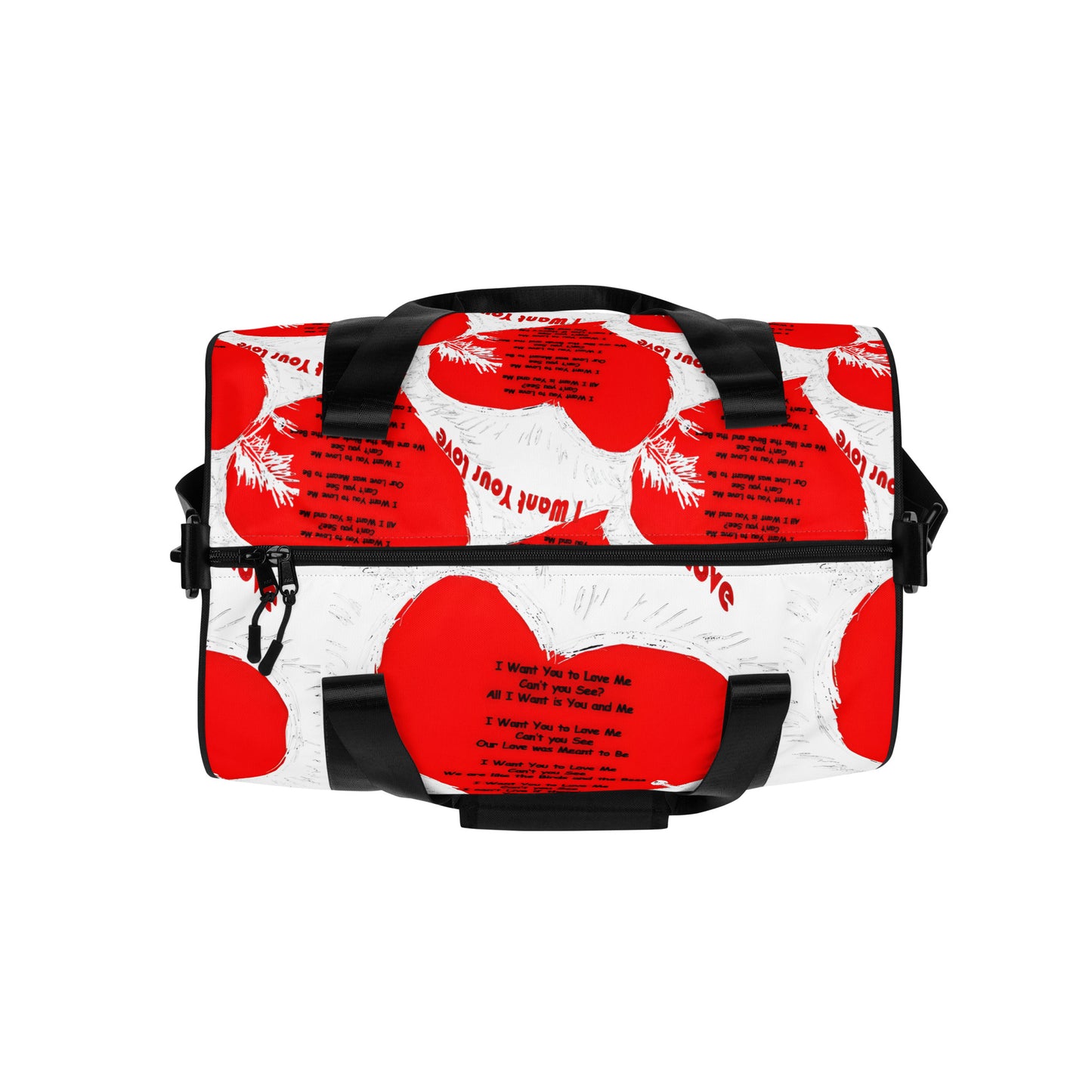 I Want Your Love All-over print gym bag