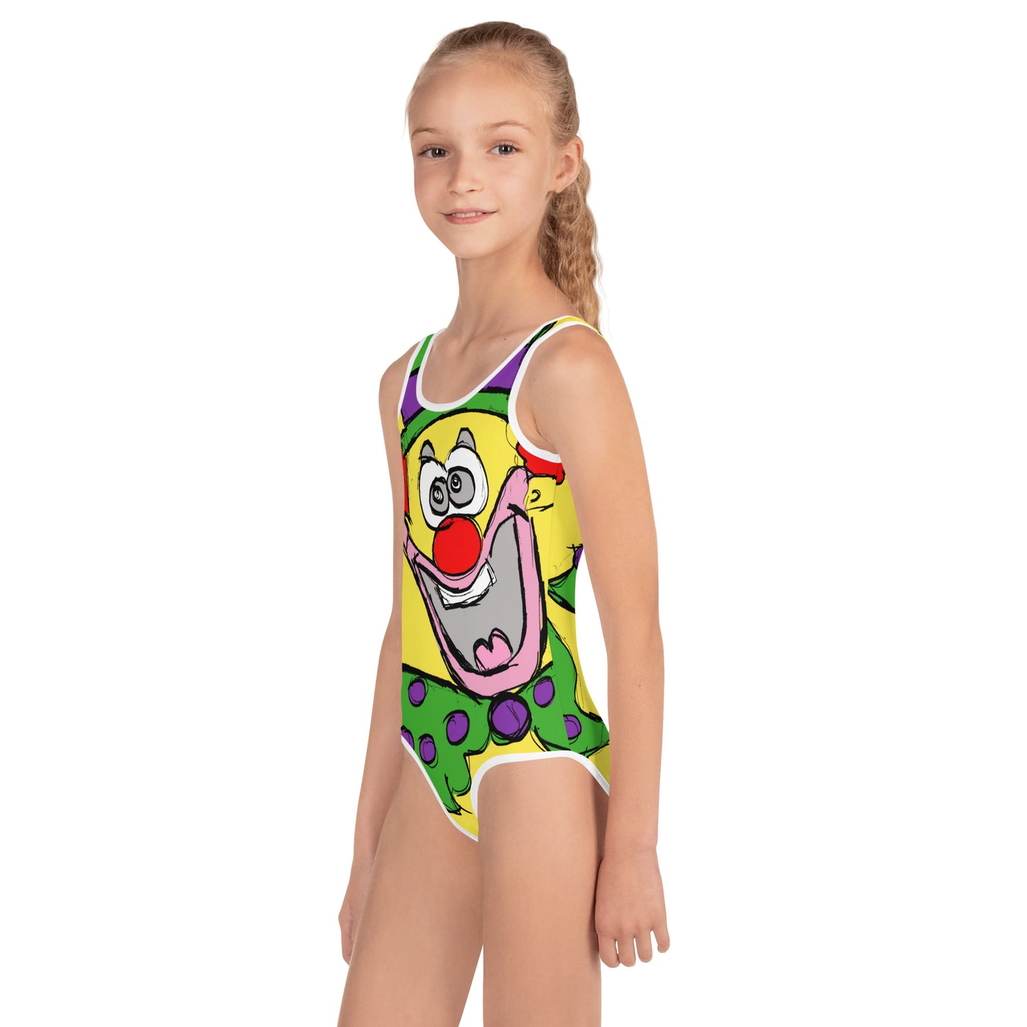 Clown Around Town All-Over Print Kids Swimsuit