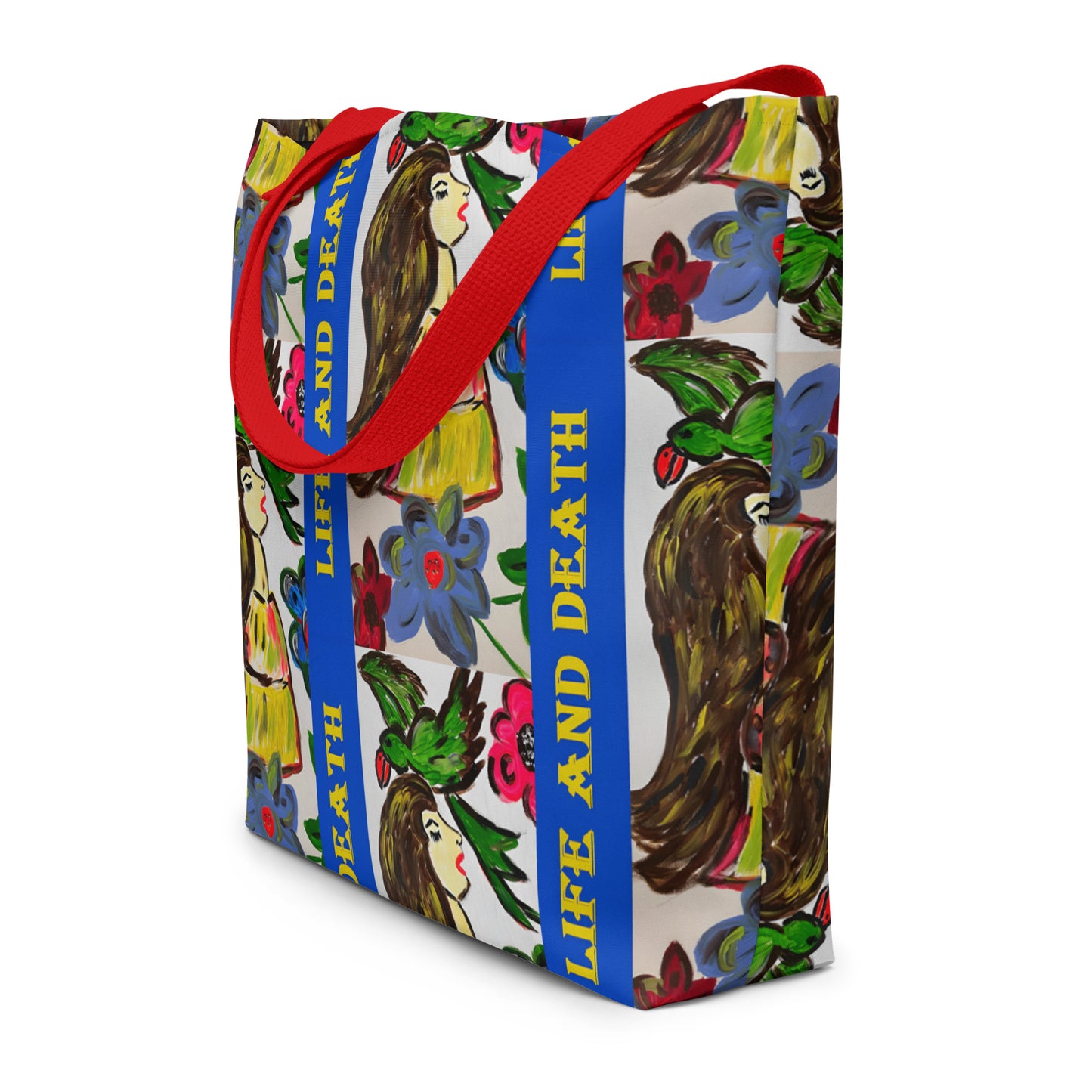 Life And Death All-Over Print Large Tote Bag
