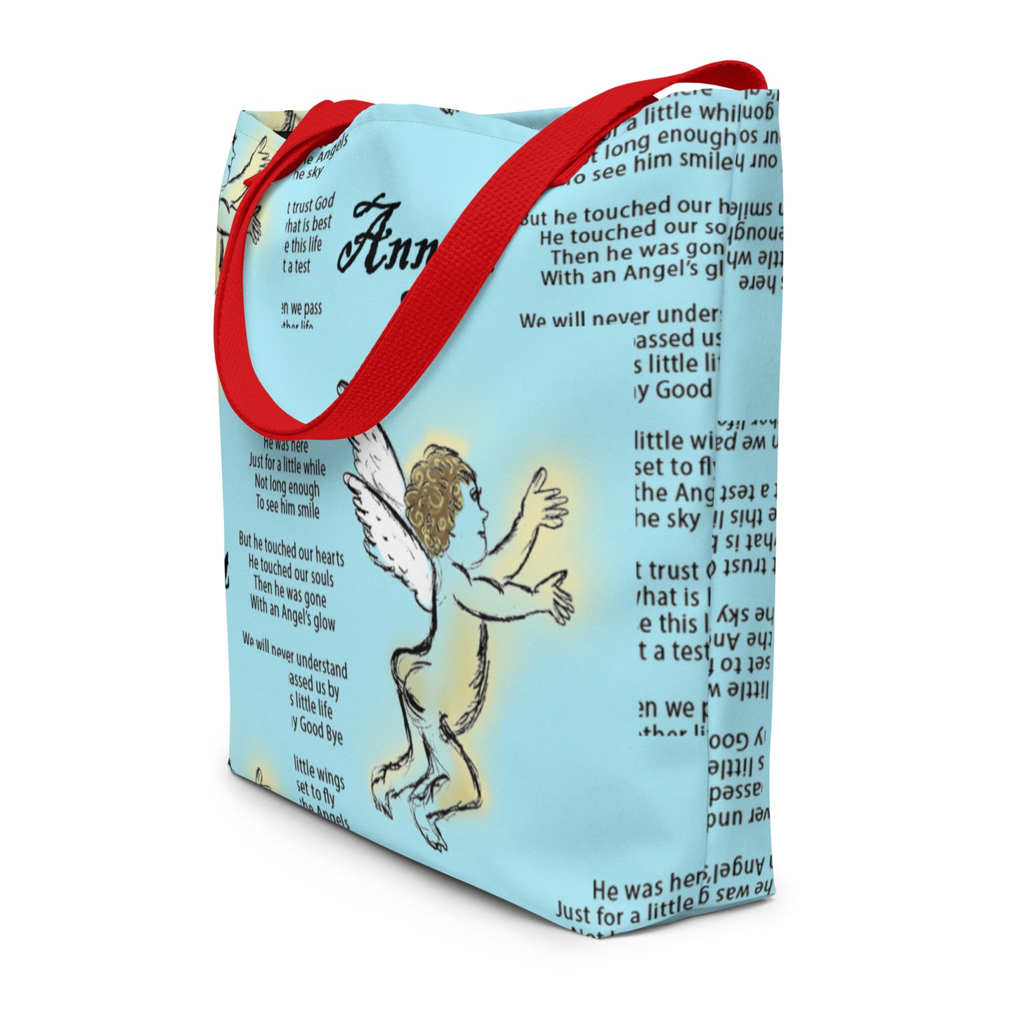 Annette's Angel All-Over Print Large Tote Bag