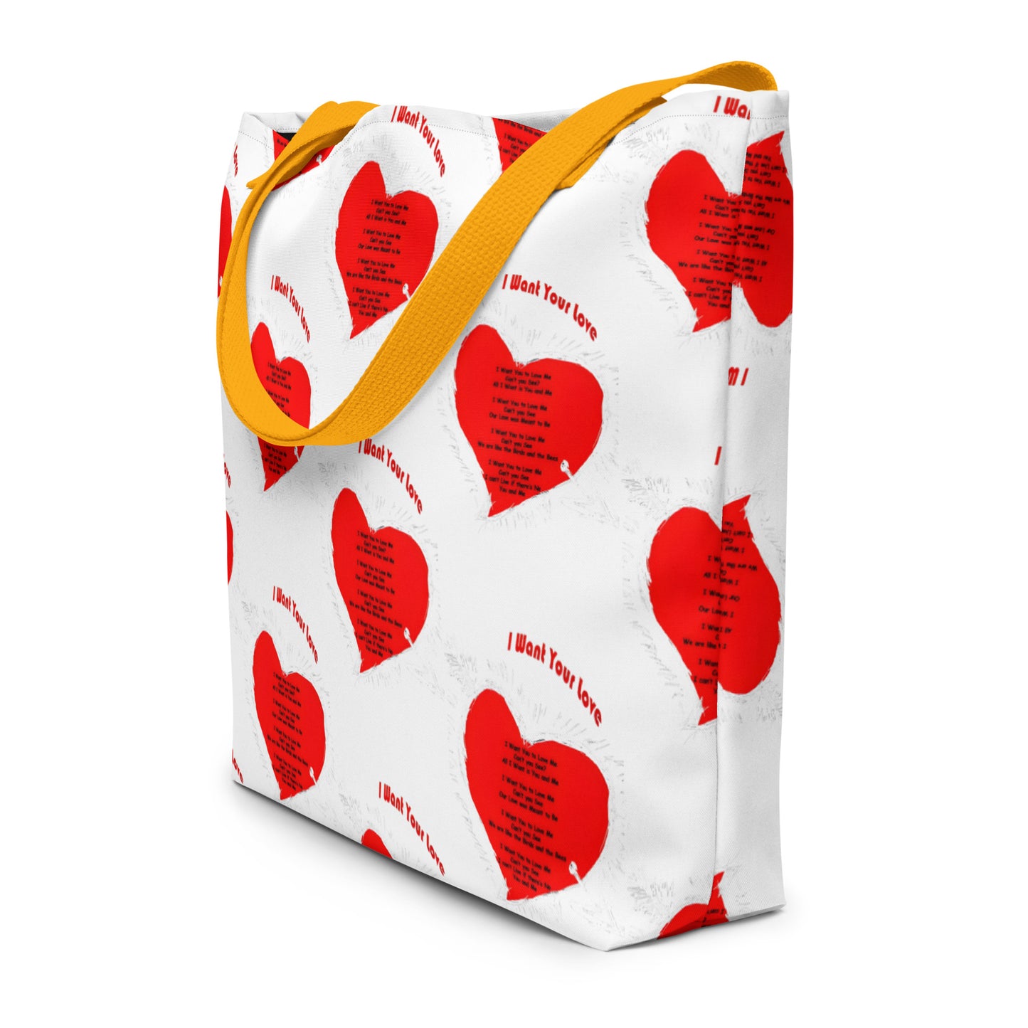 I Want Your Love All-Over Print Large Tote Bag