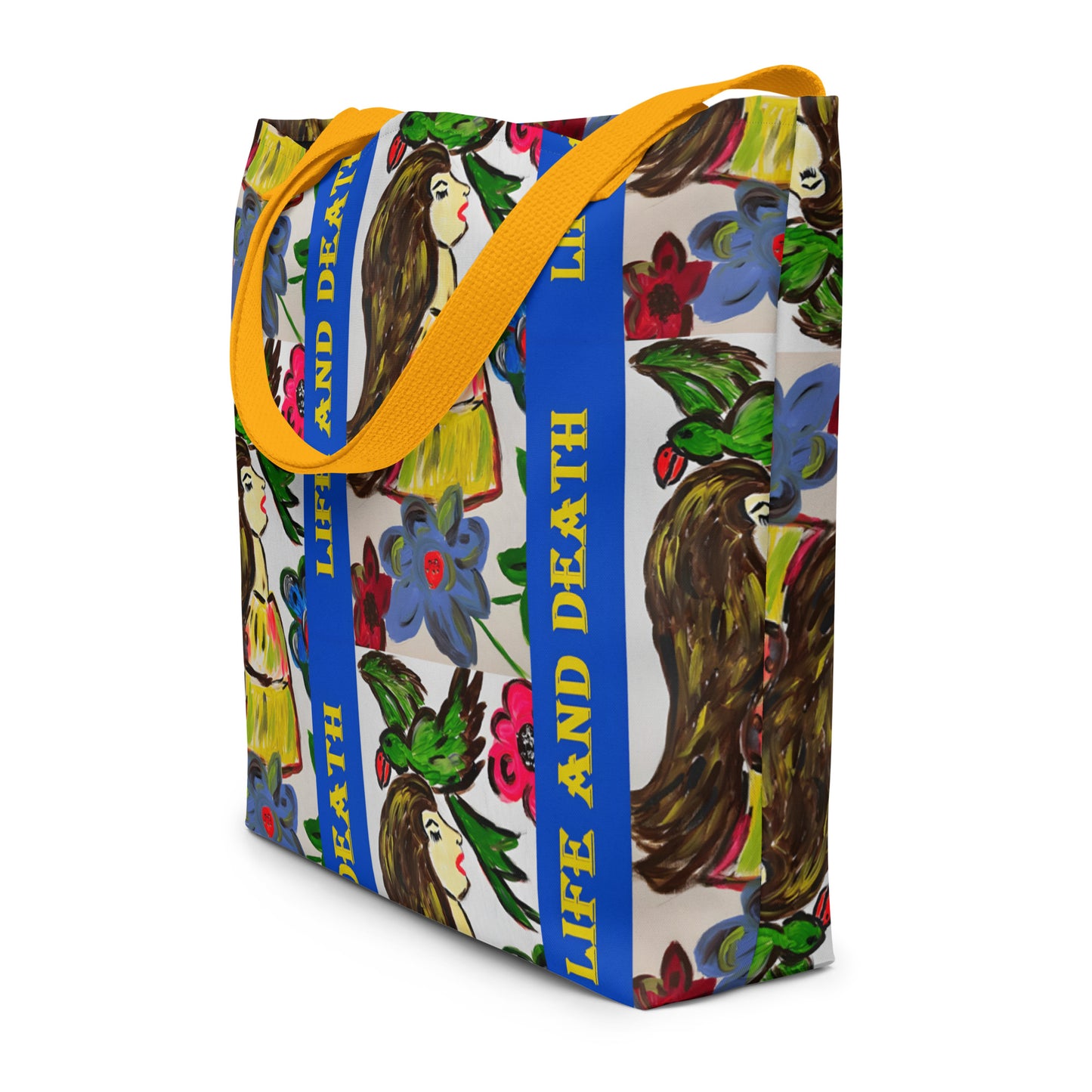 Life And Death All-Over Print Large Tote Bag