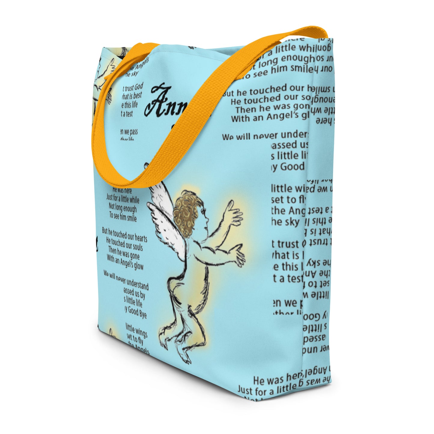 Annette's Angel All-Over Print Large Tote Bag