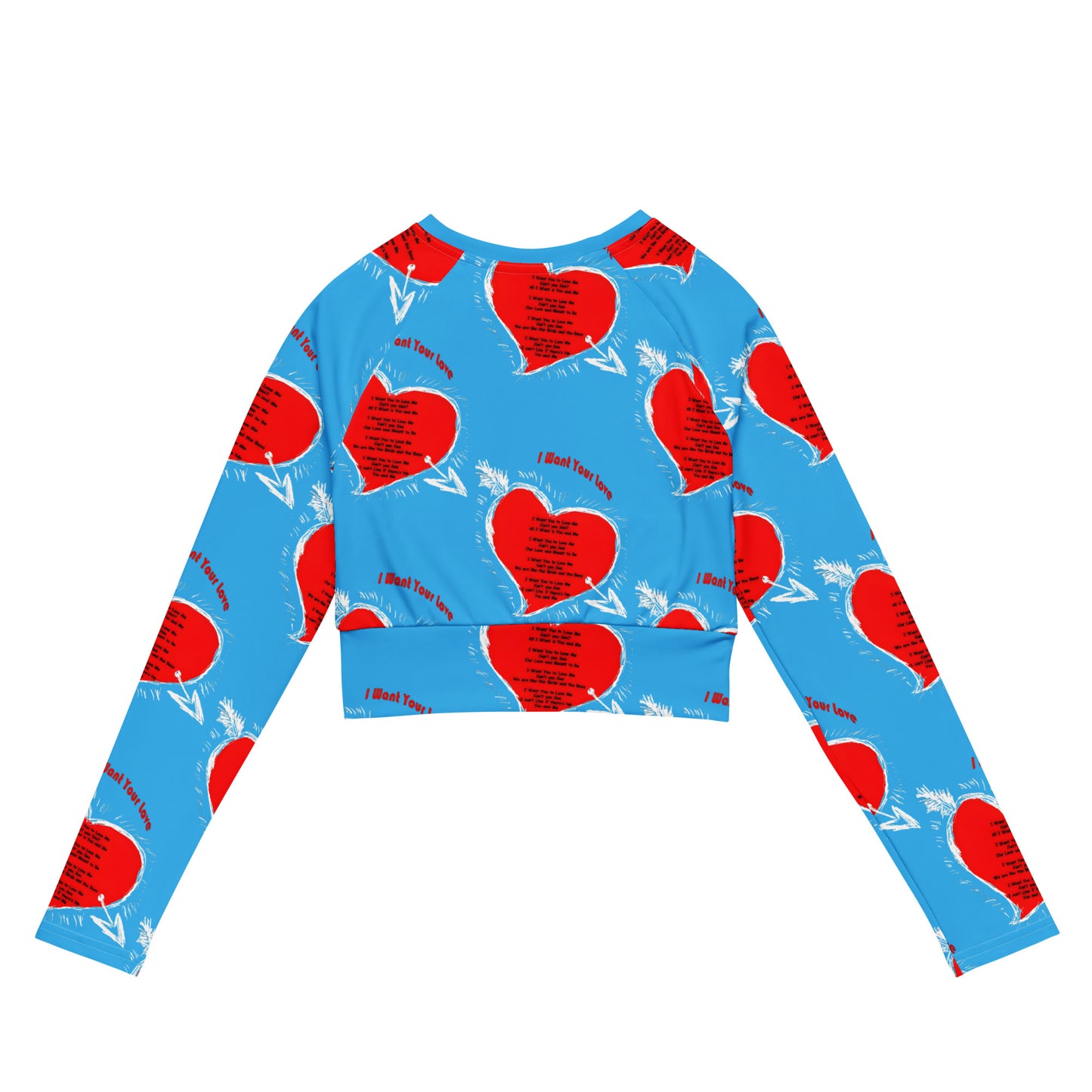 I Want Your Love long-sleeve crop top