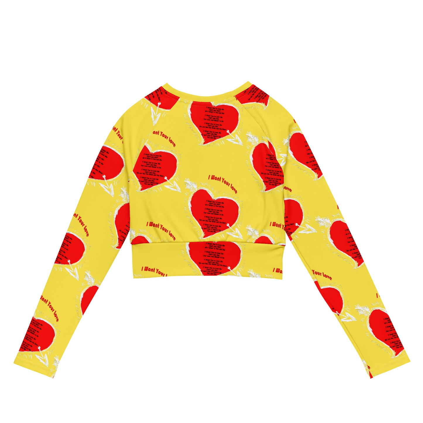 I Want Your Love! long-sleeve crop top