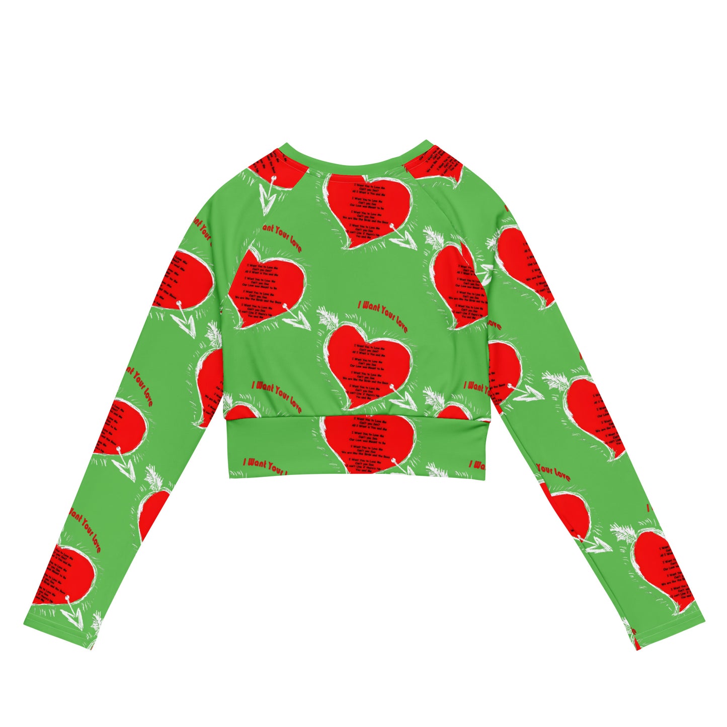 I Want Your Love! long-sleeve crop top