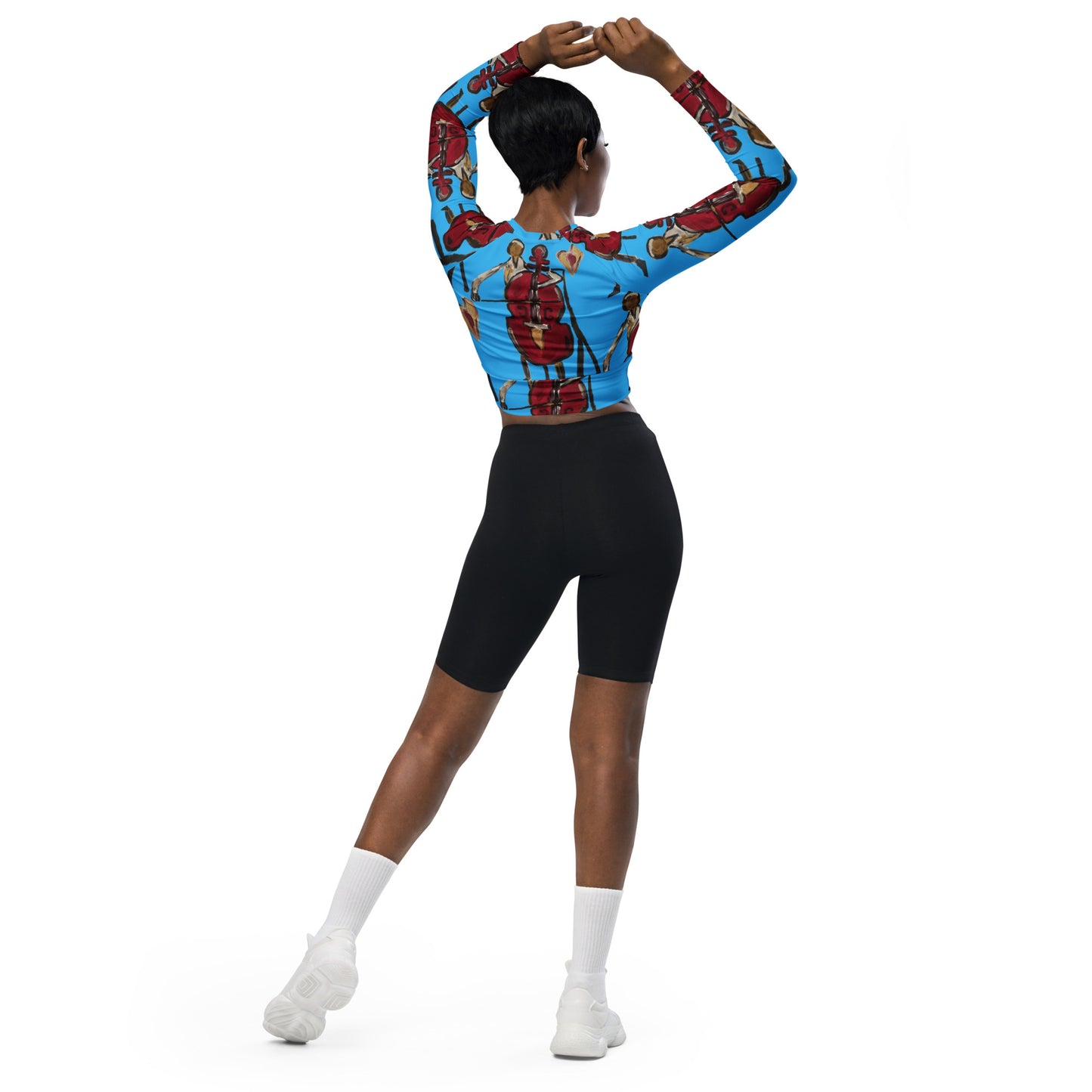 I Will Play You! long-sleeve crop top
