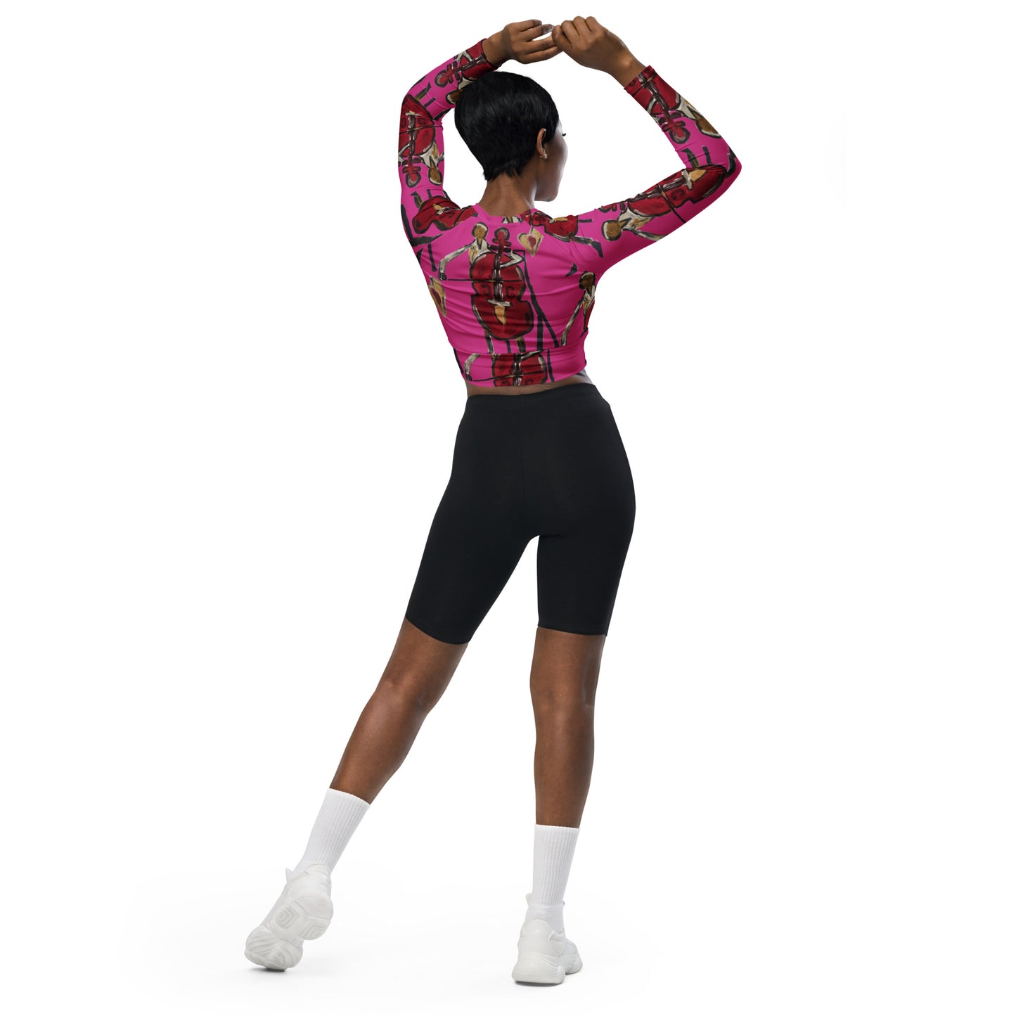 I Will Play You! long-sleeve crop top