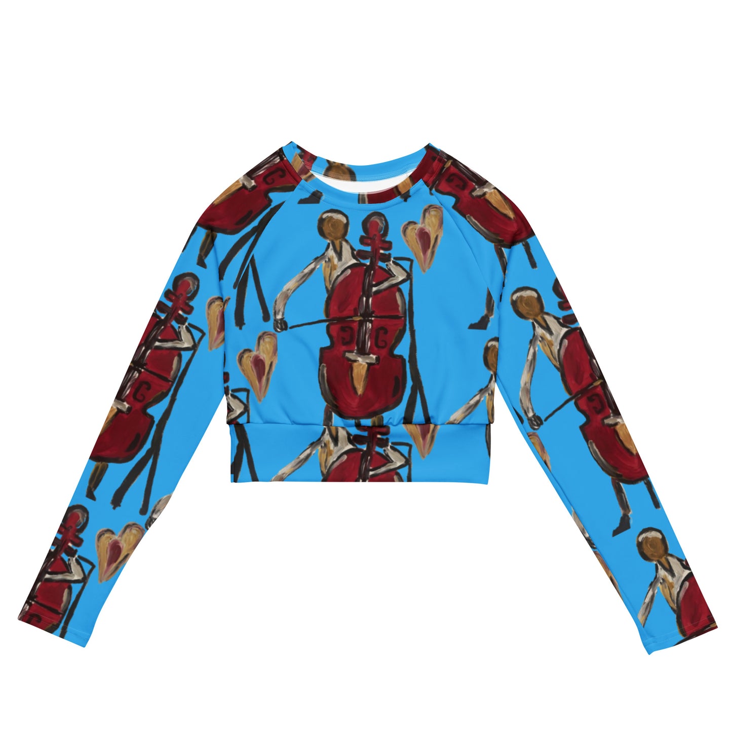 I Will Play You! long-sleeve crop top