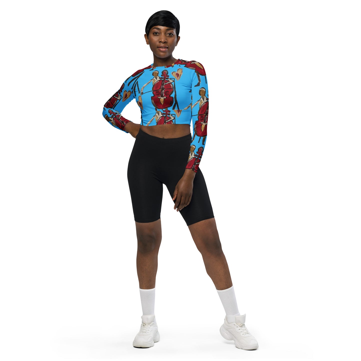 I Will Play You! long-sleeve crop top