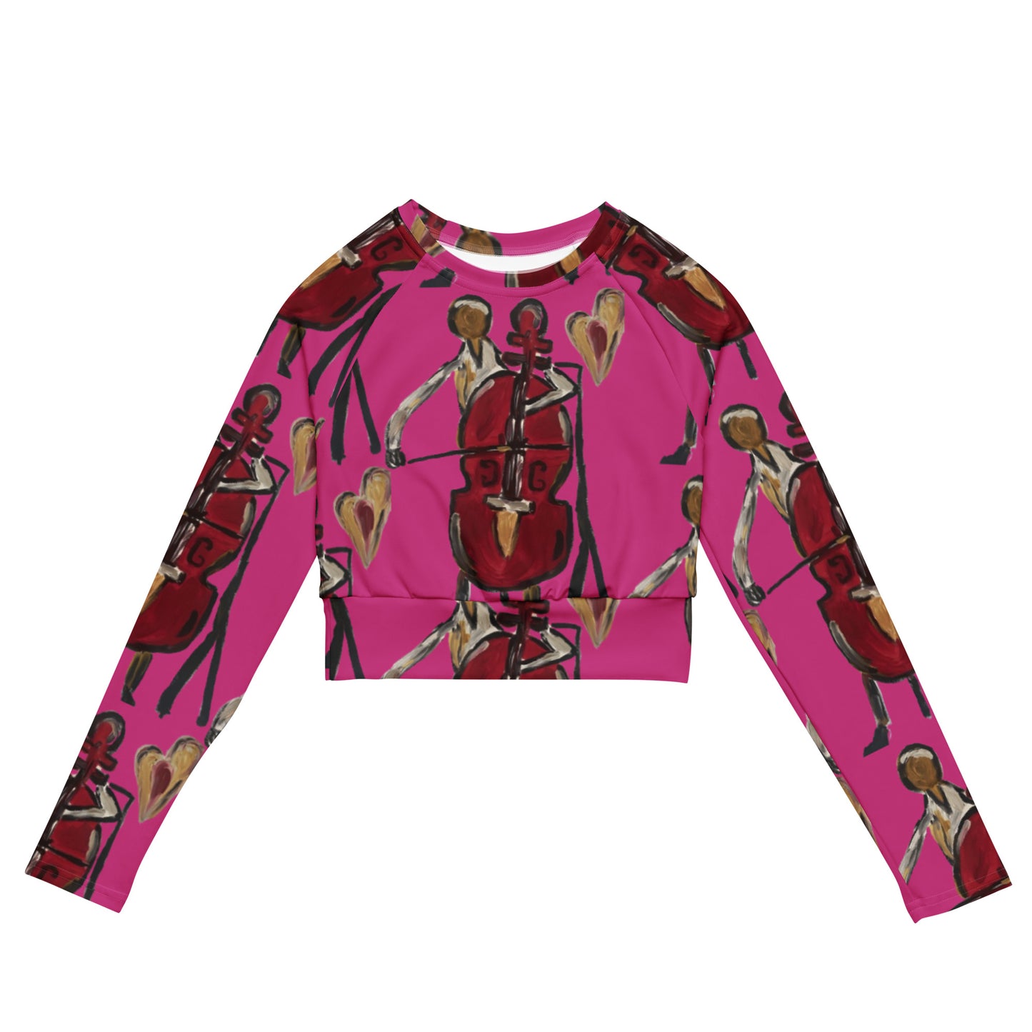 I Will Play You! long-sleeve crop top