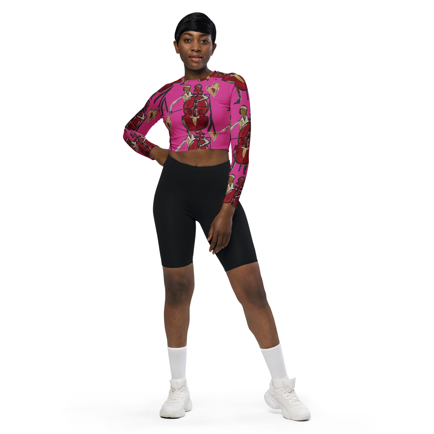 I Will Play You! long-sleeve crop top