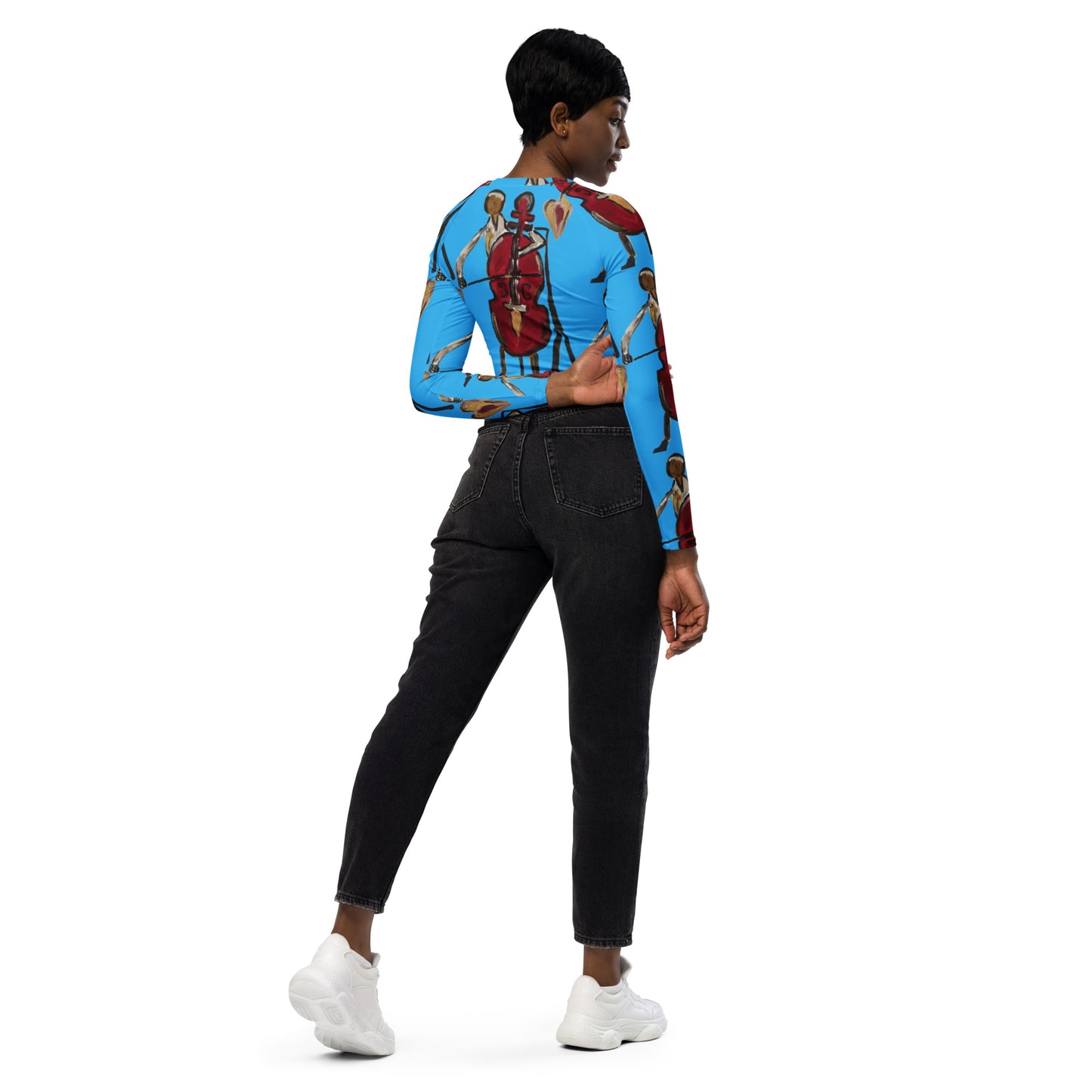 I Will Play You! long-sleeve crop top