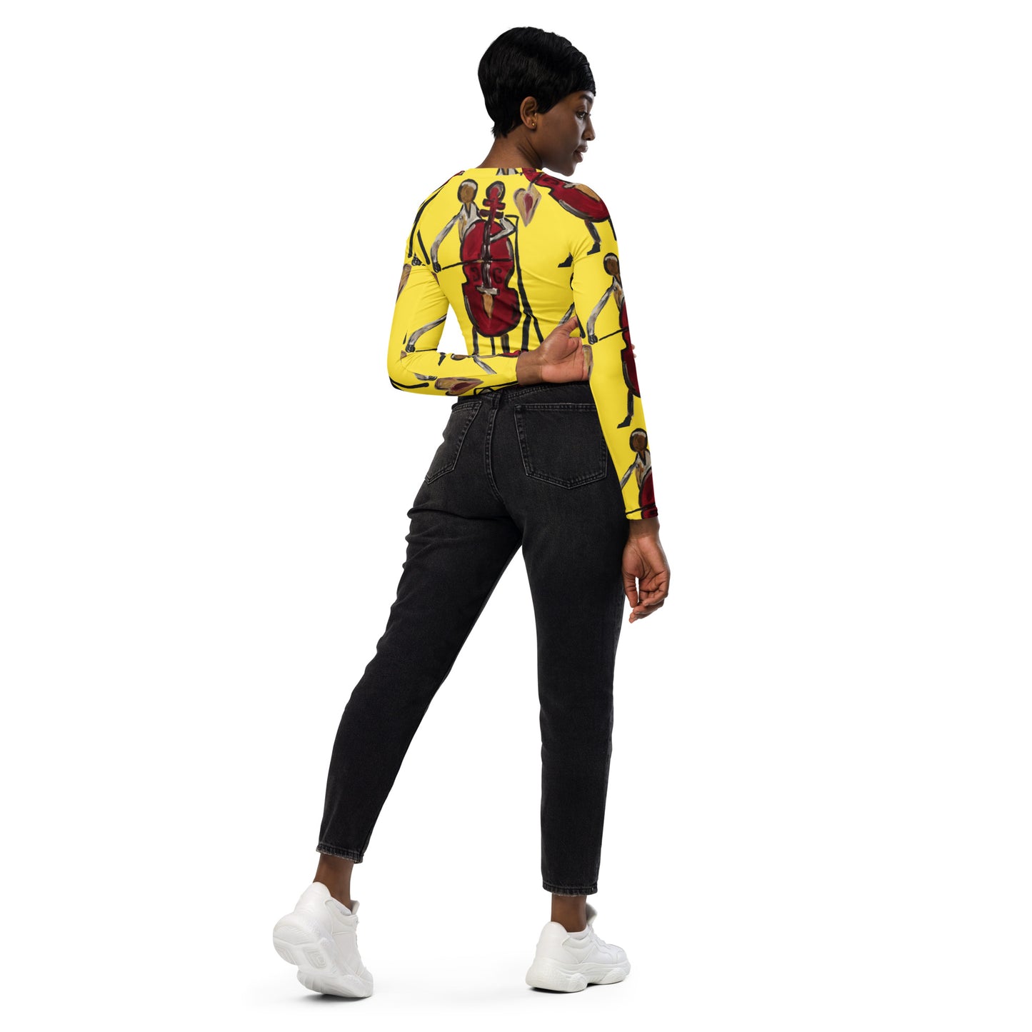 I Will Play You! long-sleeve crop top