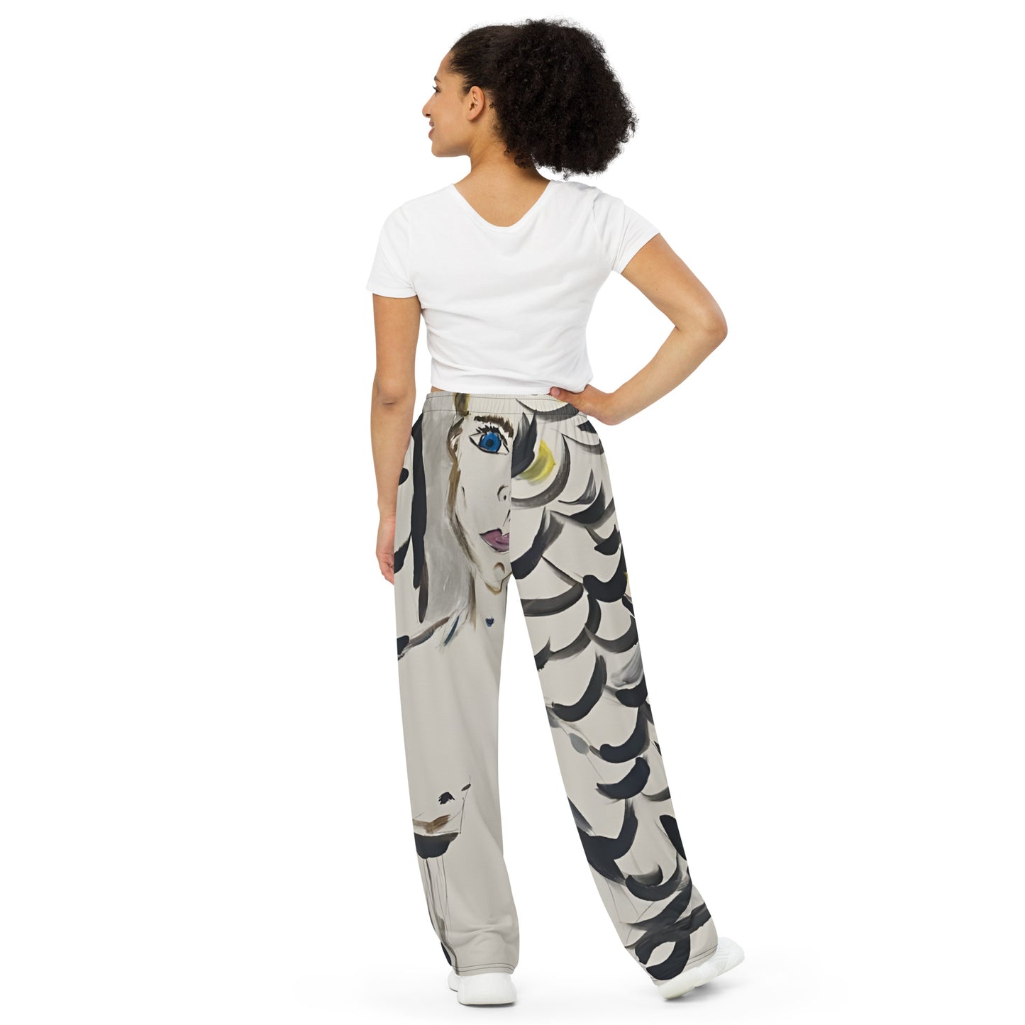 Fallen Feather All-over print unisex wide-leg pants