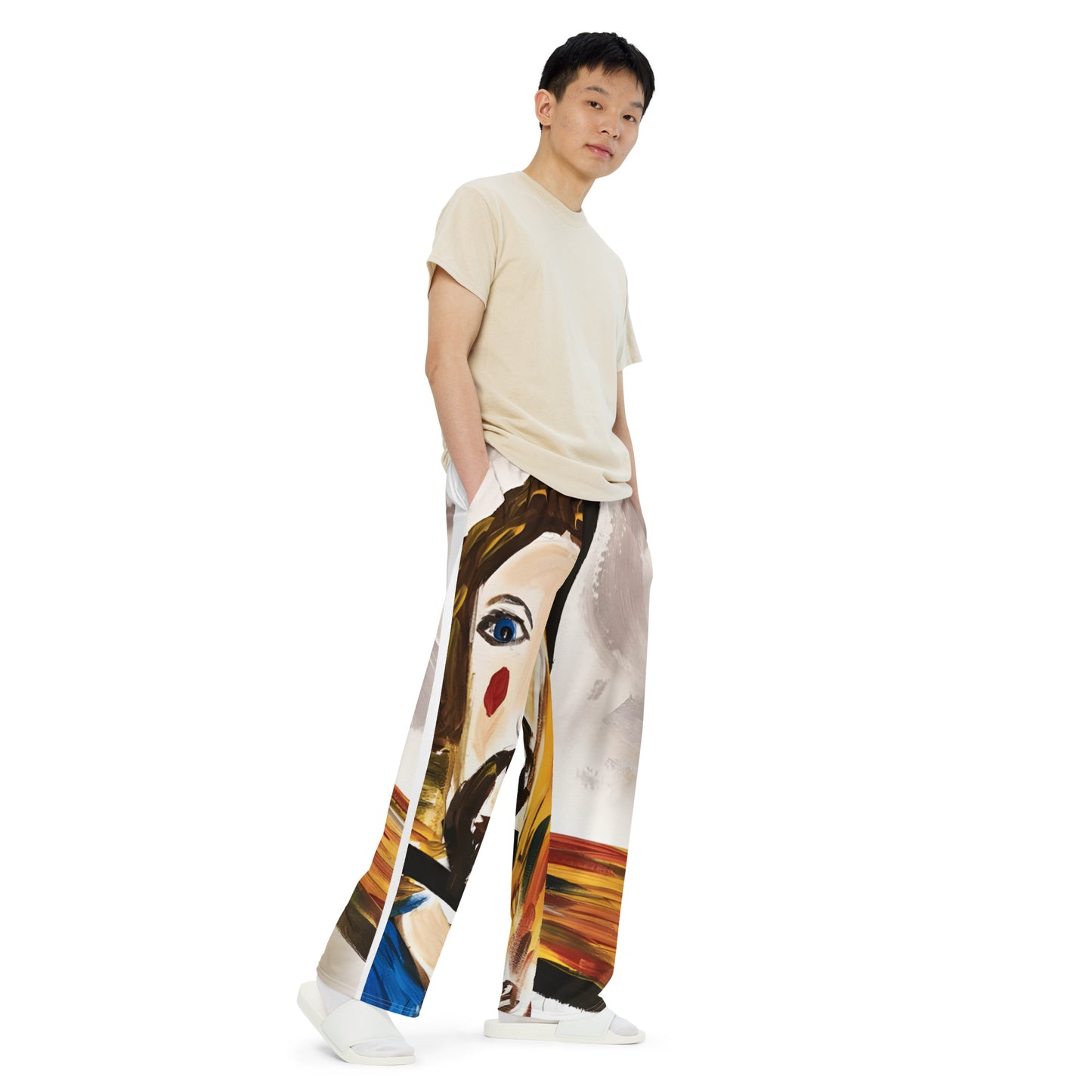 Jesus Cristo All-over print unisex wide-leg pants