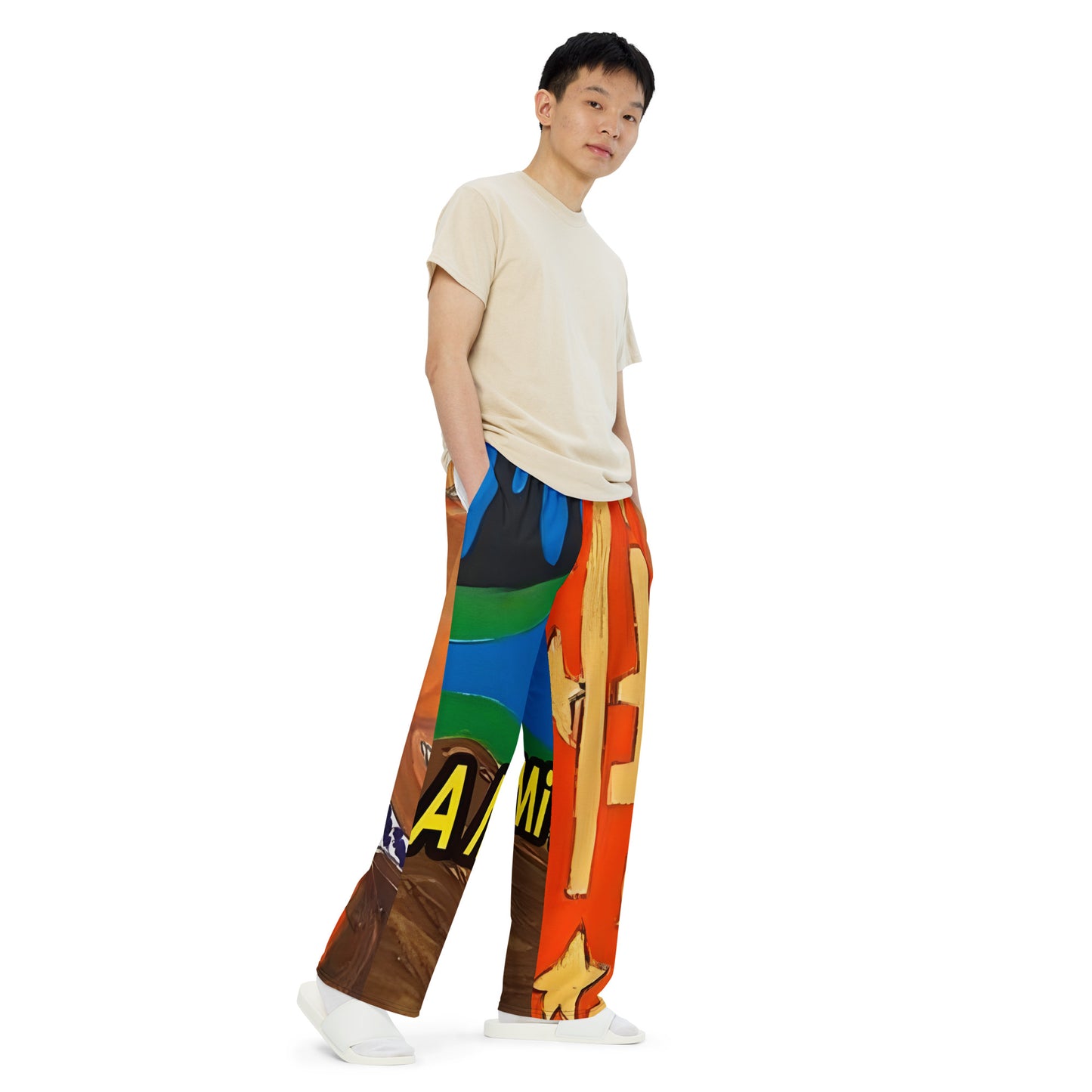 I Love My Panama All-over print unisex wide-leg pants