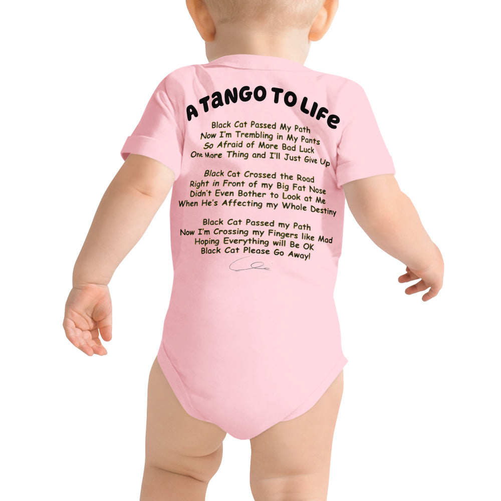 Black Cat Heart Attack Baby short sleeve one piece - A Tango to Life