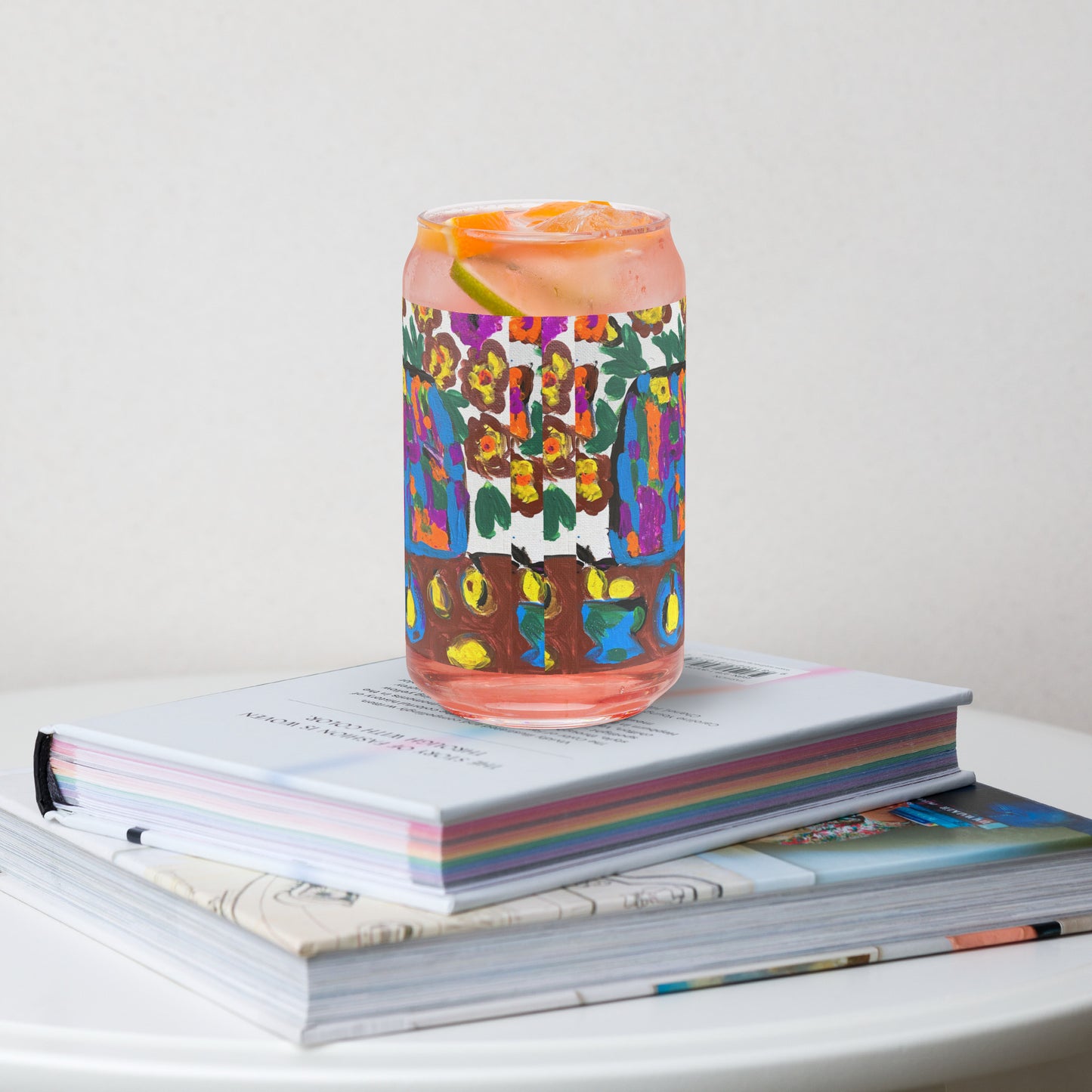 Flowers On The Table Can-shaped glass