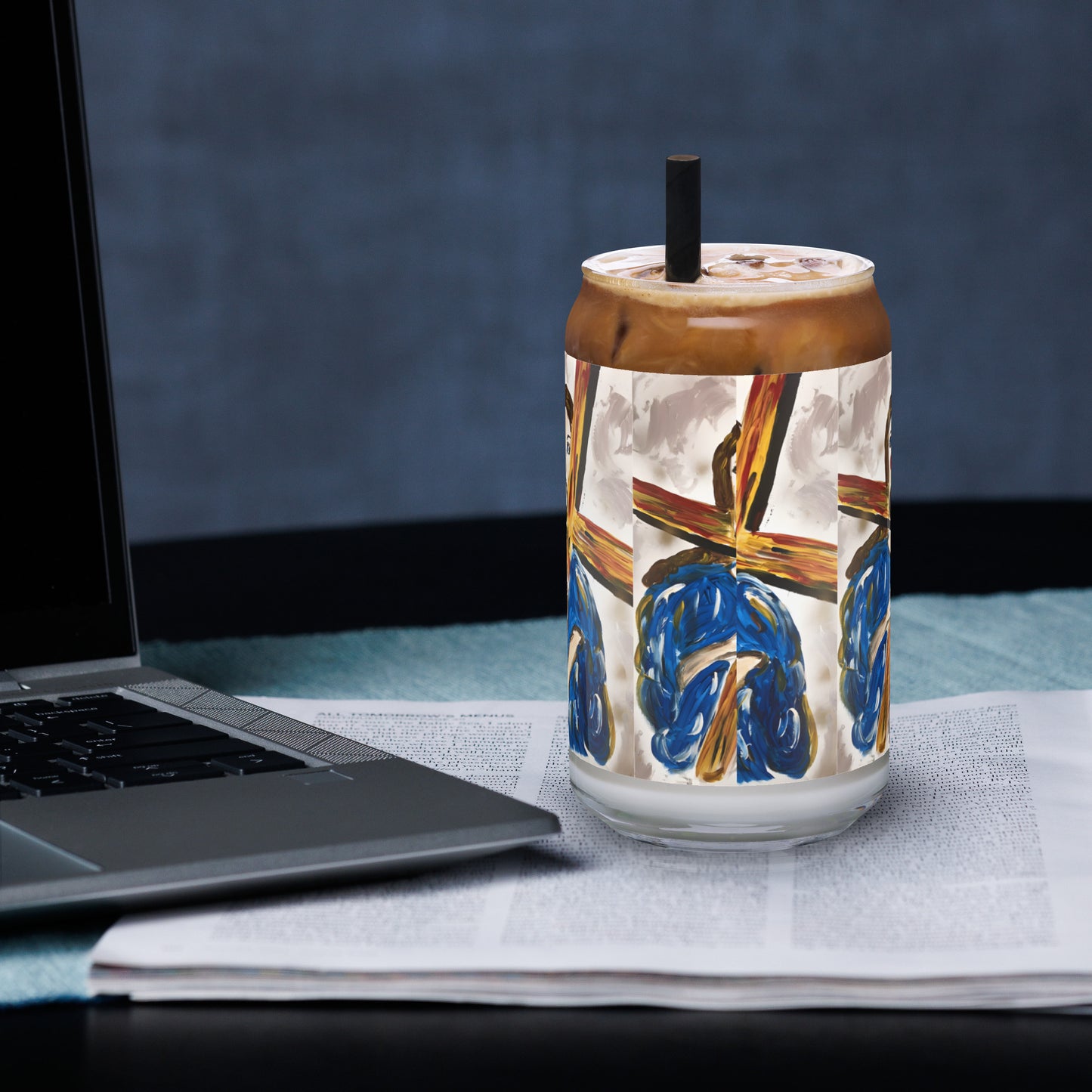 Jesus Cristo Can-shaped glass