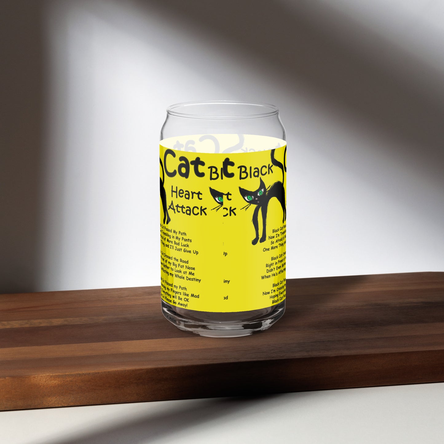 Black Cat Heart Attack Can-shaped glass