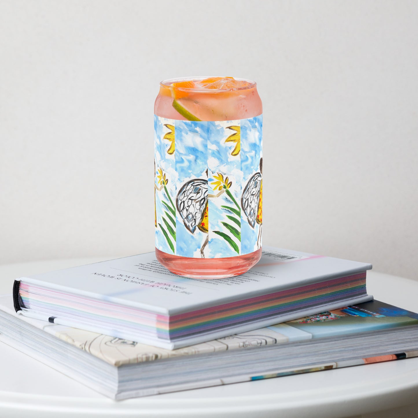 Flowers From Heaven Can-shaped glass