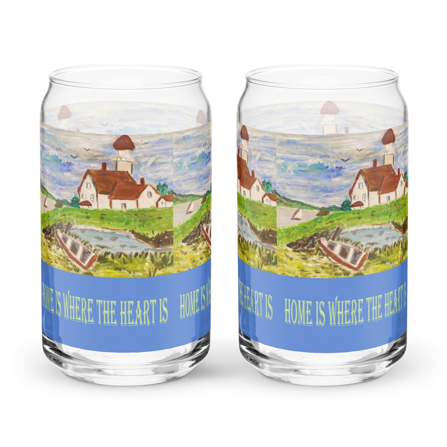 Home Is Where The Heart Is Can-shaped glass