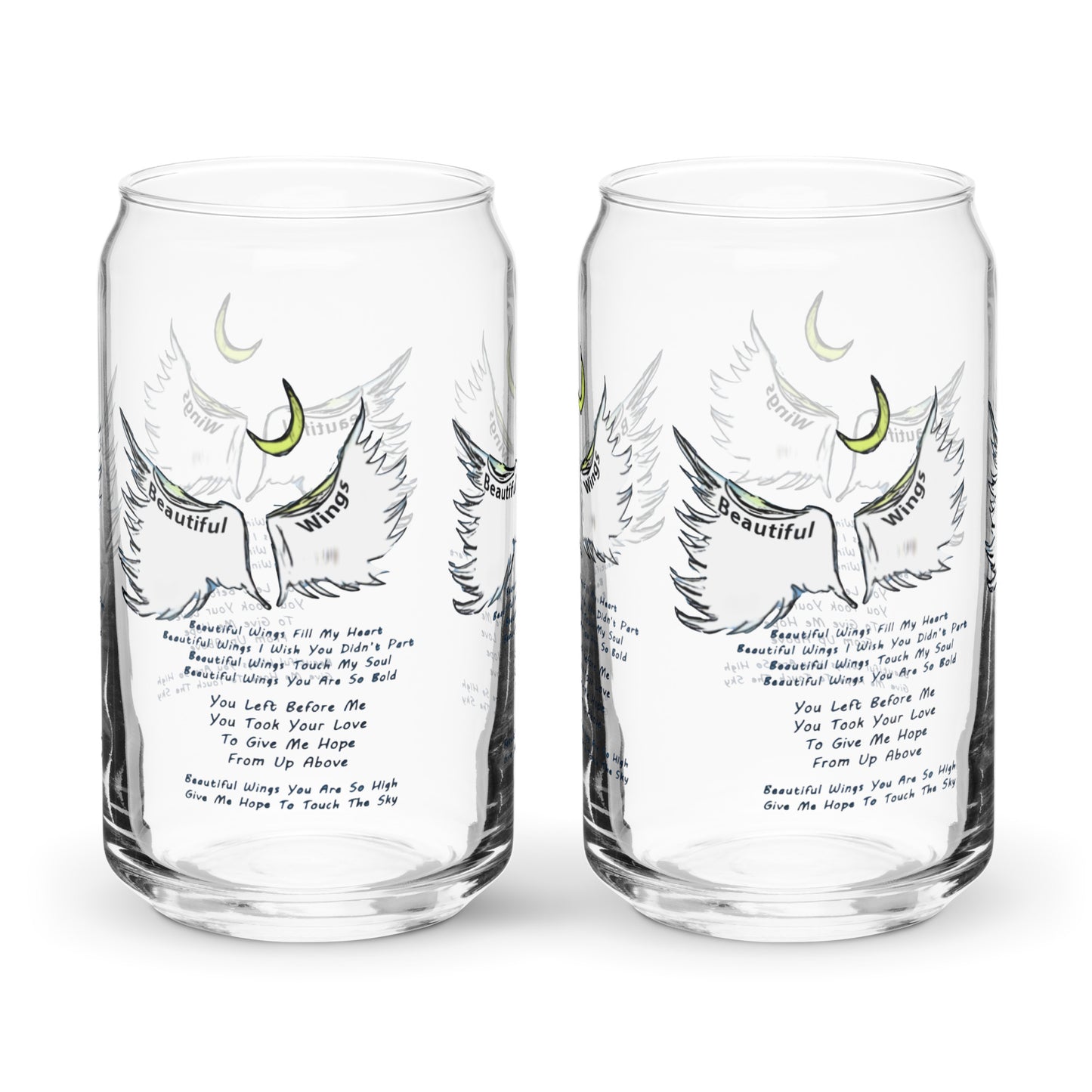 Beautiful Wings Can-shaped glass