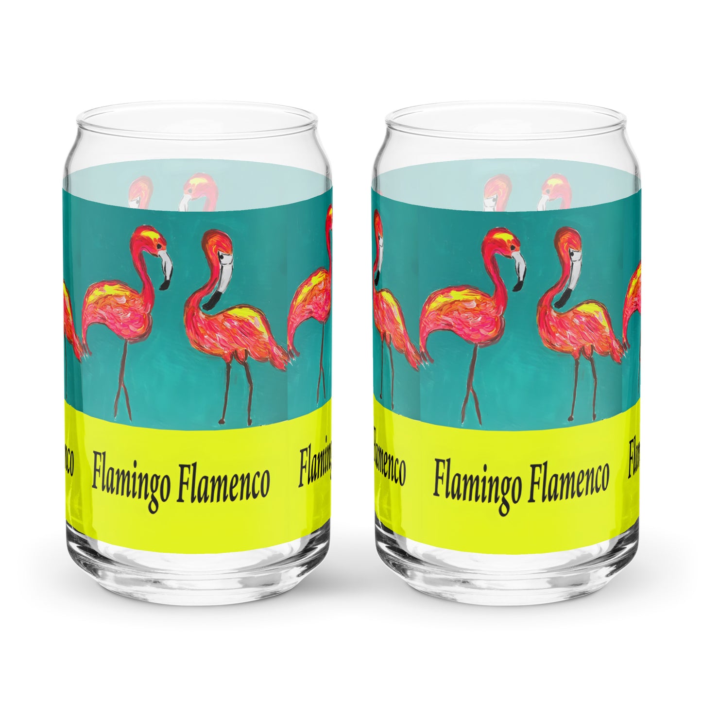 Flamingo Flamenco Can-shaped glass