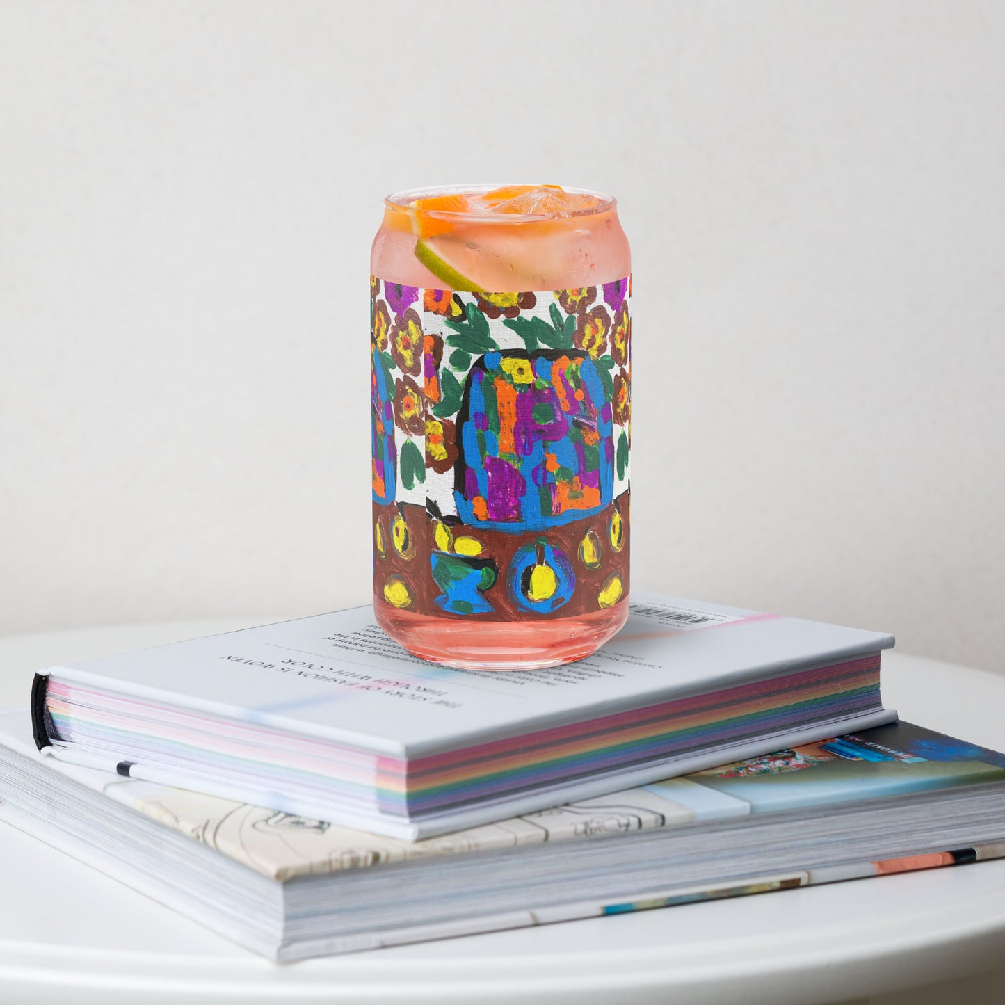 Flowers On The Table Can-shaped glass