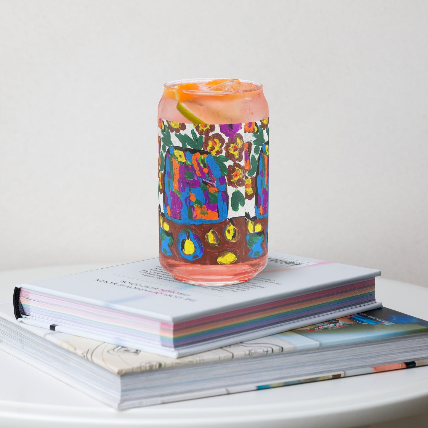 Flowers On The Table Can-shaped glass
