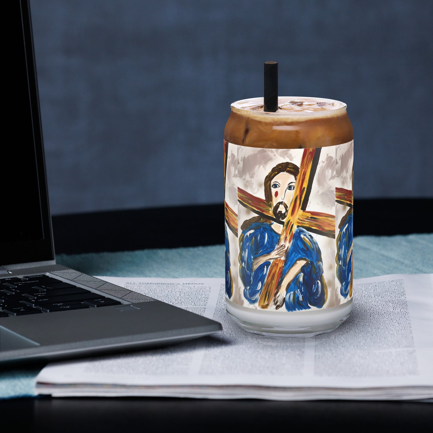 Jesus Cristo Can-shaped glass