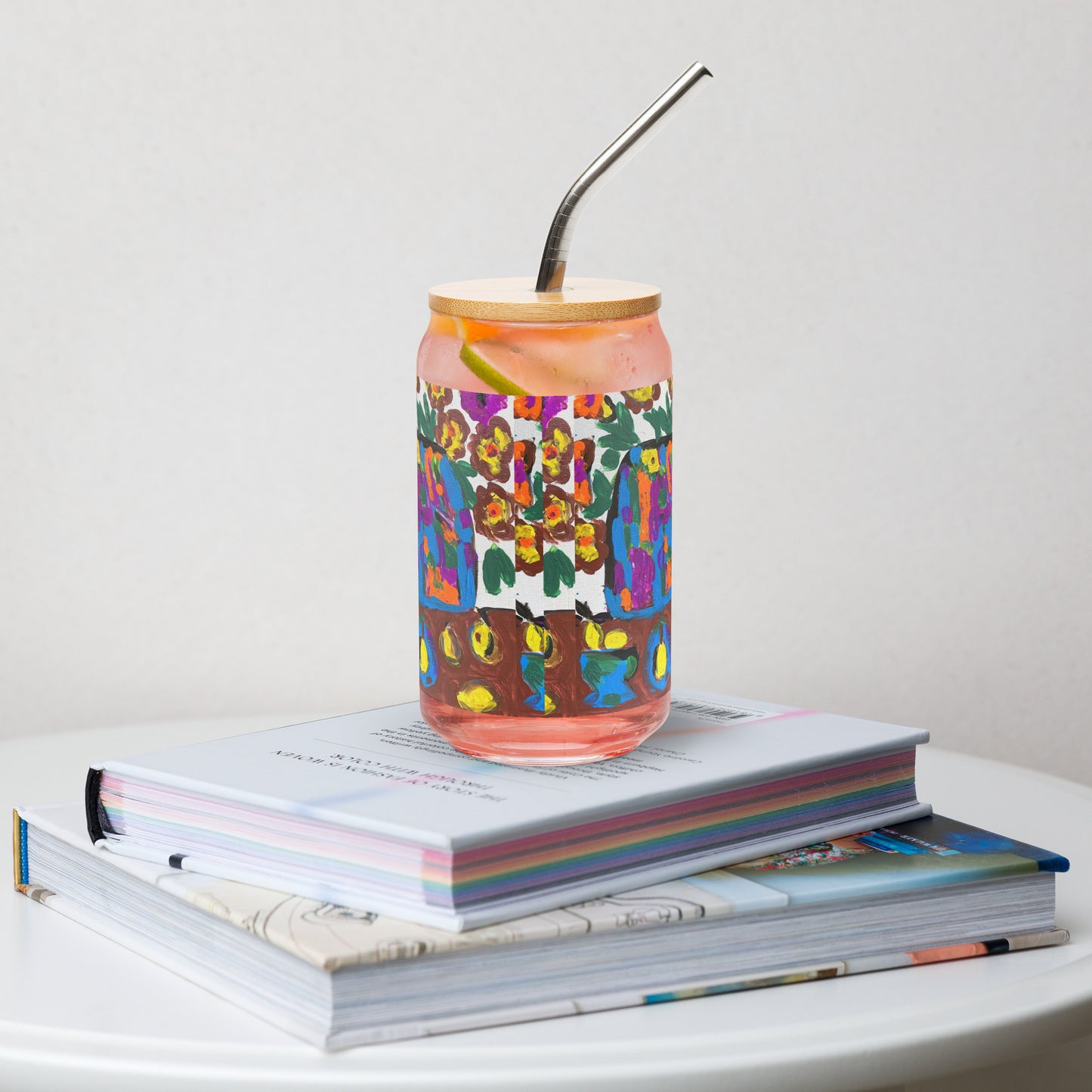 Flowers On The Table Can-shaped glass
