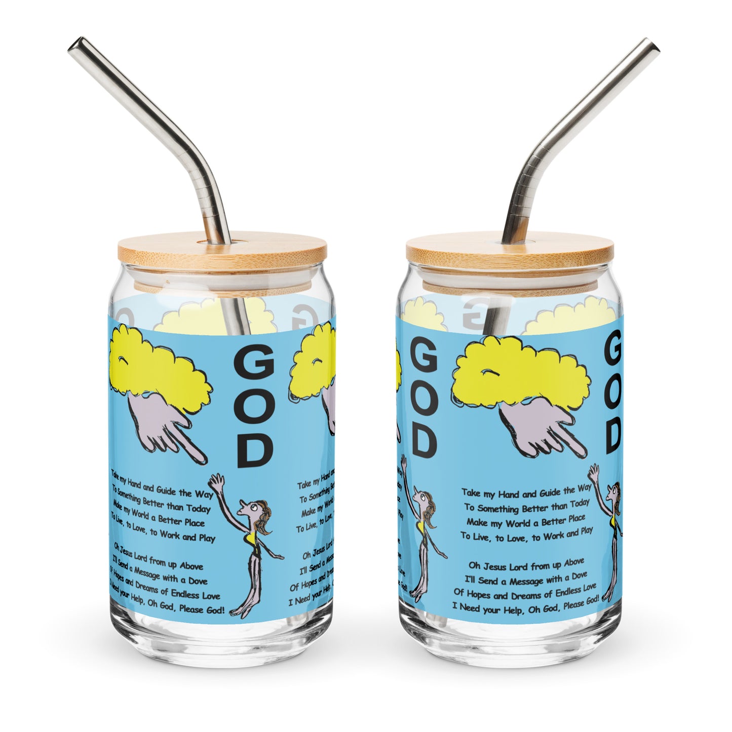 God Can-shaped glass