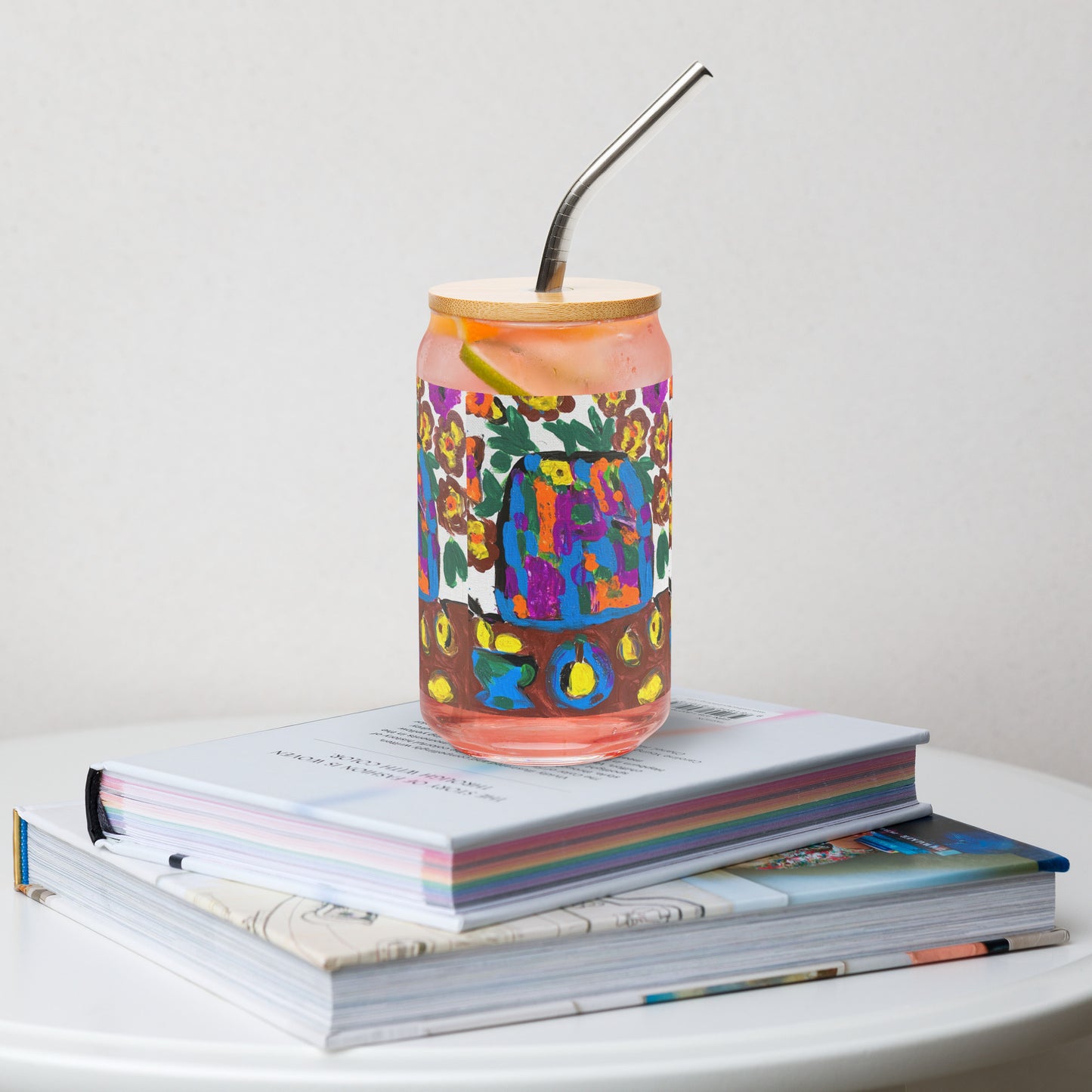 Flowers On The Table Can-shaped glass
