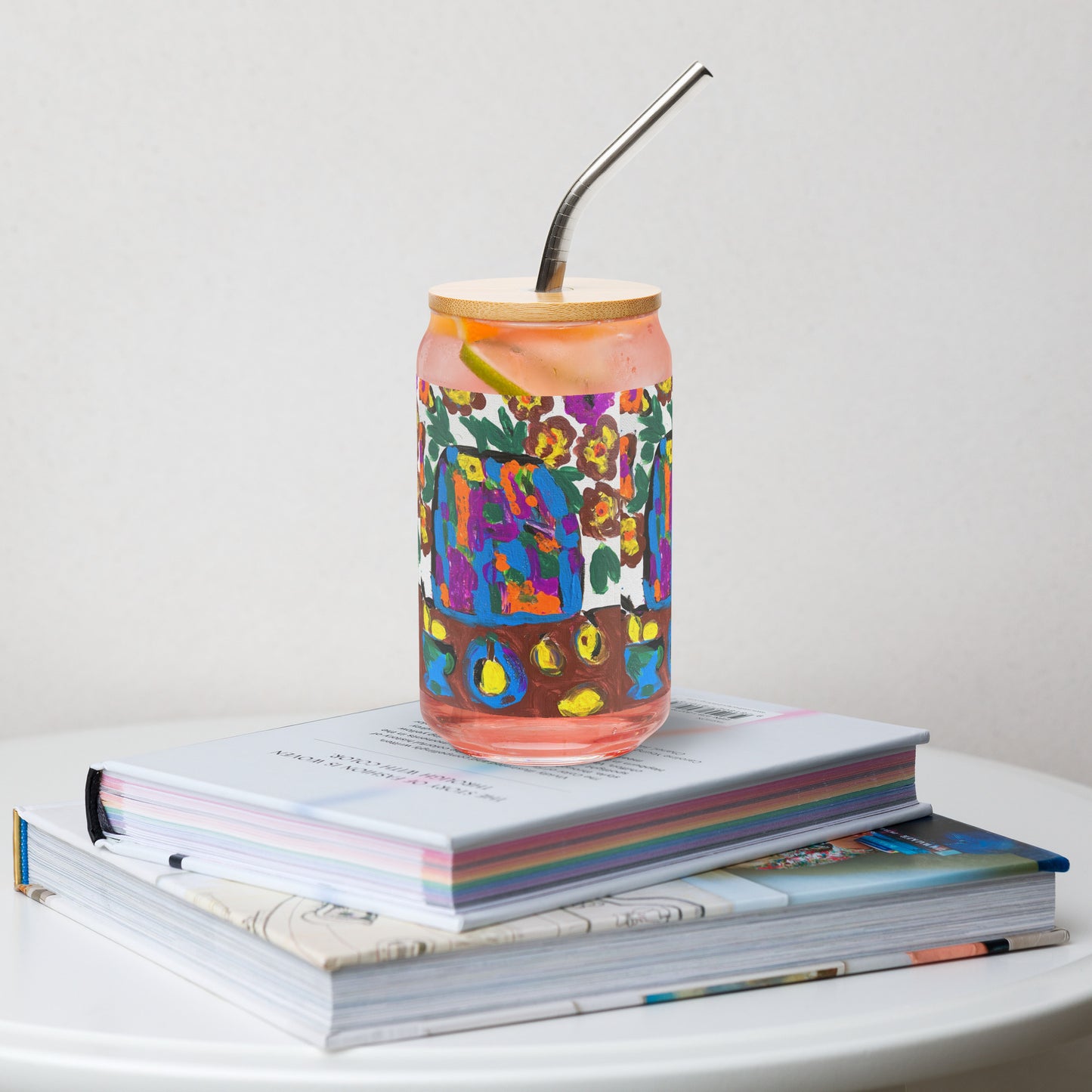 Flowers On The Table Can-shaped glass