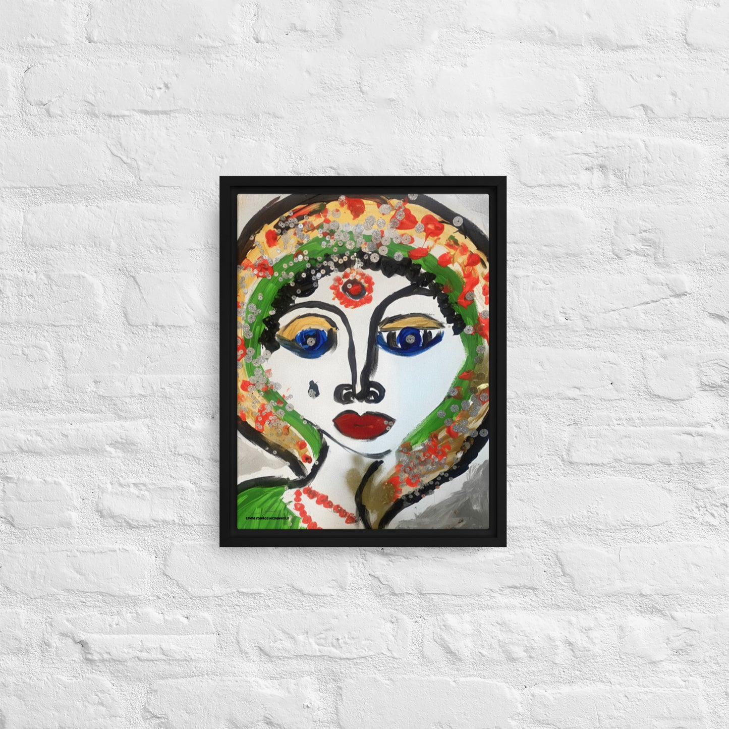 Indian Woman Framed canvas