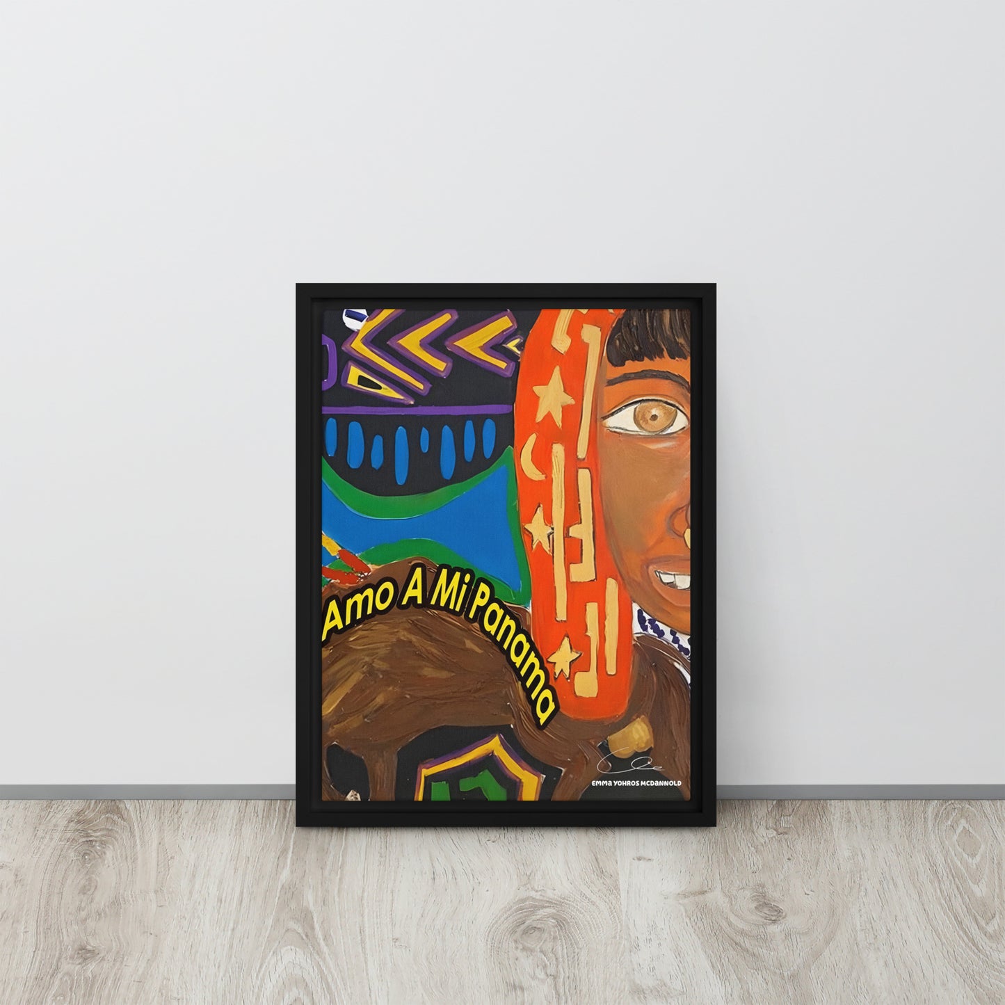 I Love My Panama Framed canvas