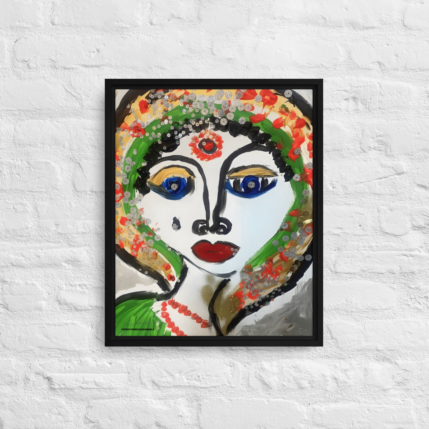 Indian Woman Framed canvas