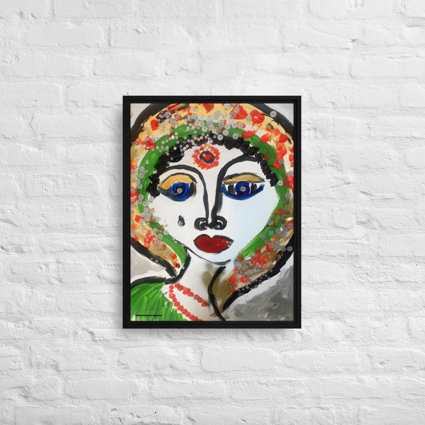 Indian Woman Framed canvas