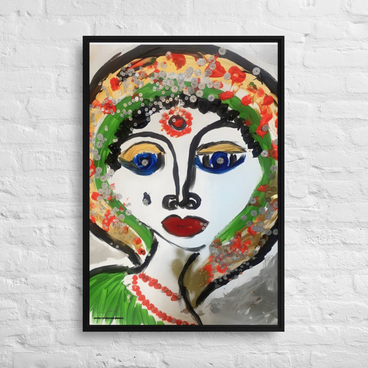 Indian Woman Framed canvas